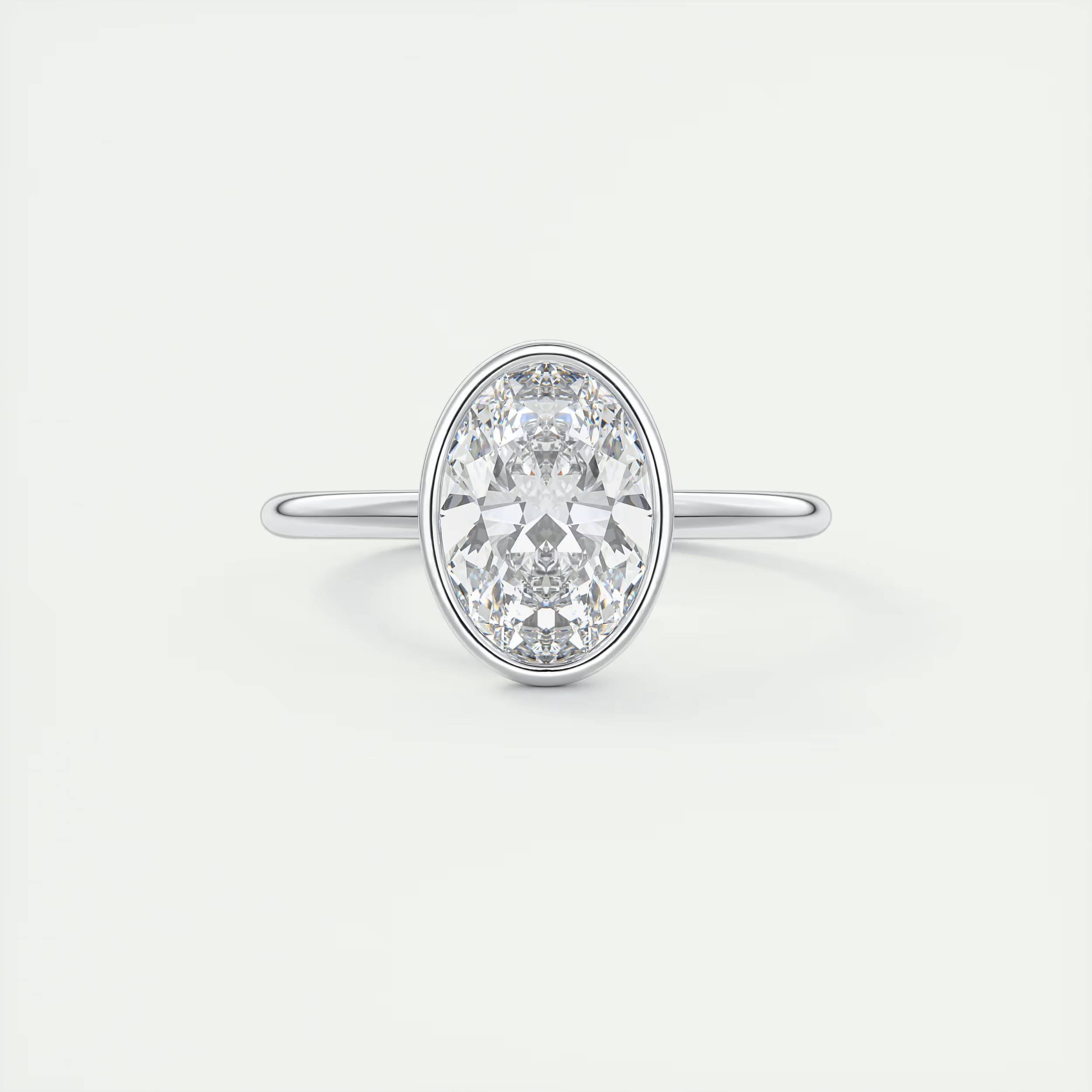 2 Carat Flush Stacking Oval Bezel Solitaire