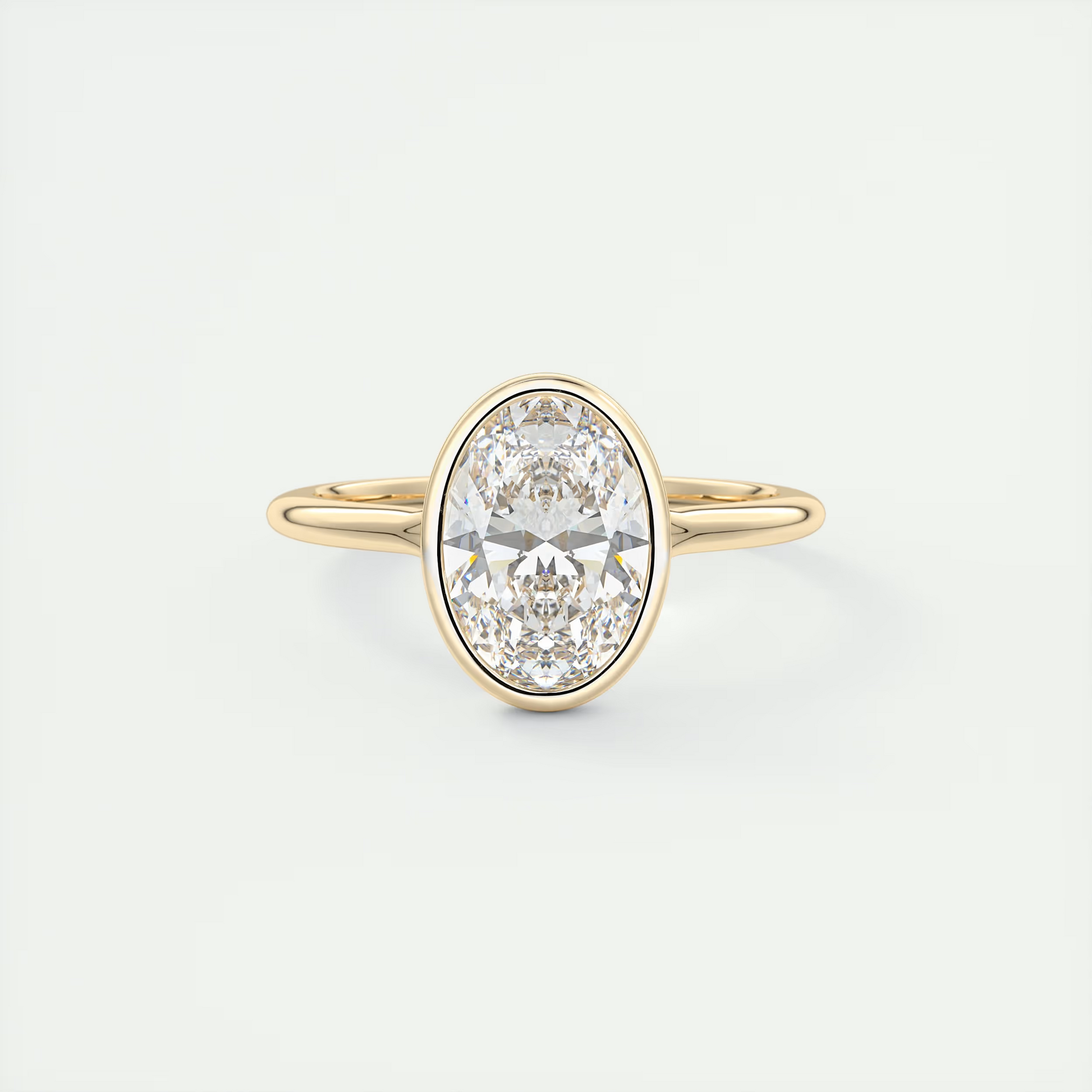 2 Carat Flush Stacking Oval Bezel Solitaire 2