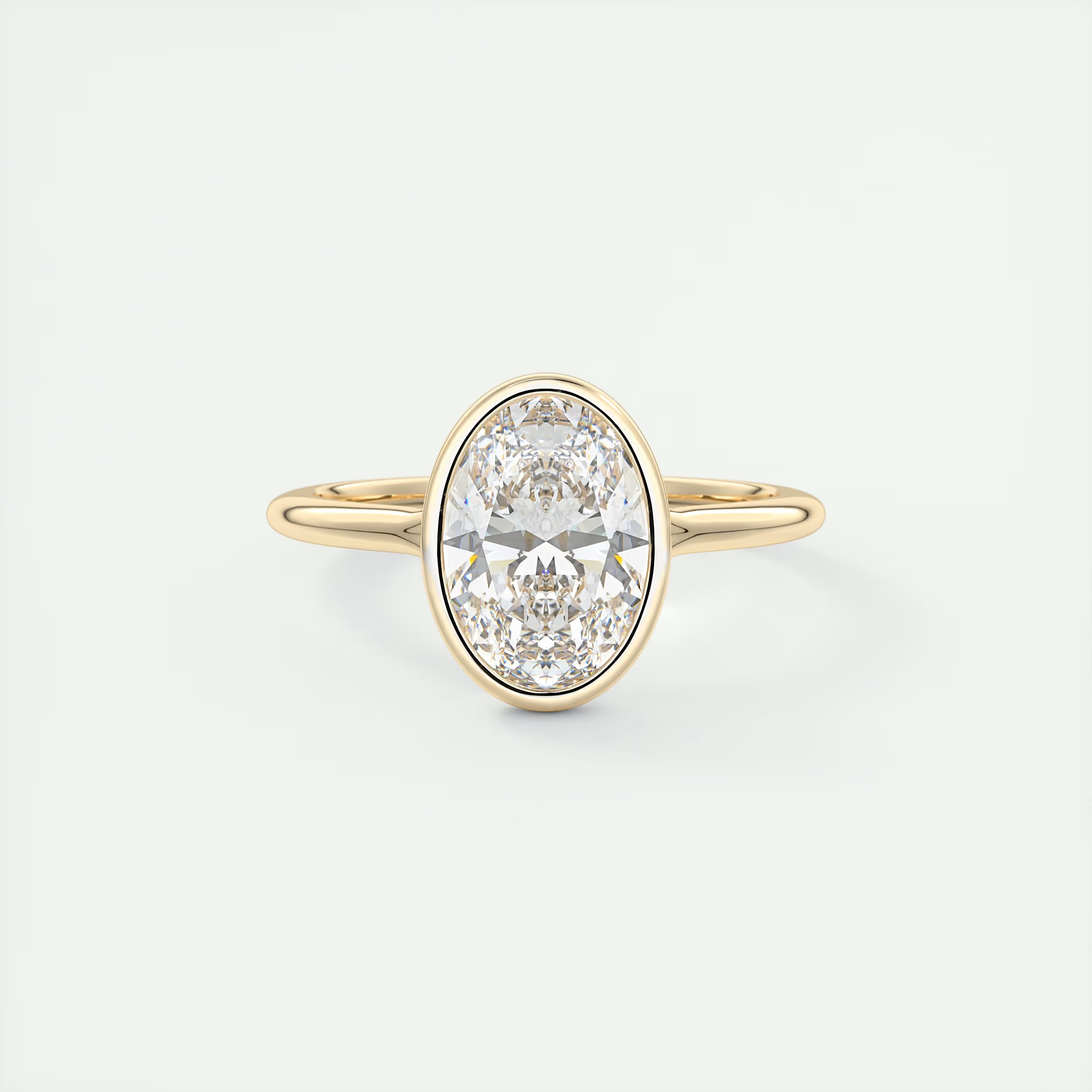 2 Carat Flush Stacking Oval Bezel Solitaire 2