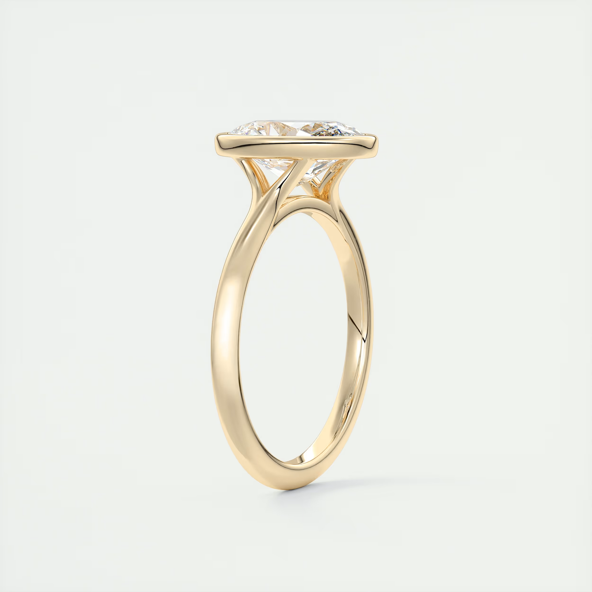 2 Carat Flush Stacking Oval Bezel Solitaire 2