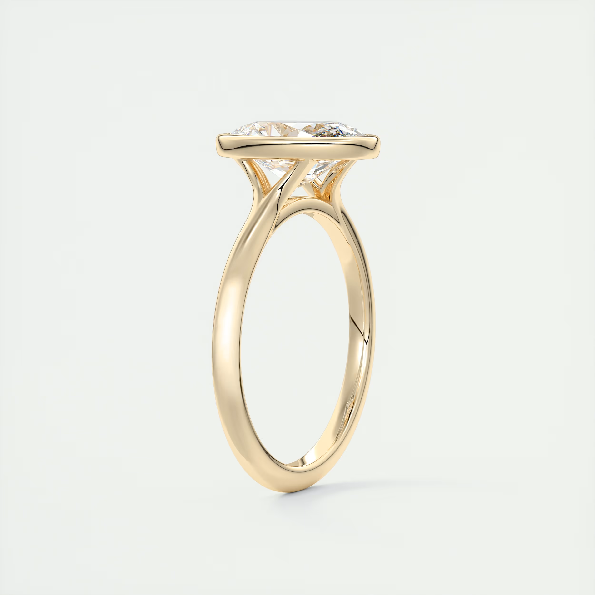 2 Carat Flush Stacking Oval Bezel Solitaire 2