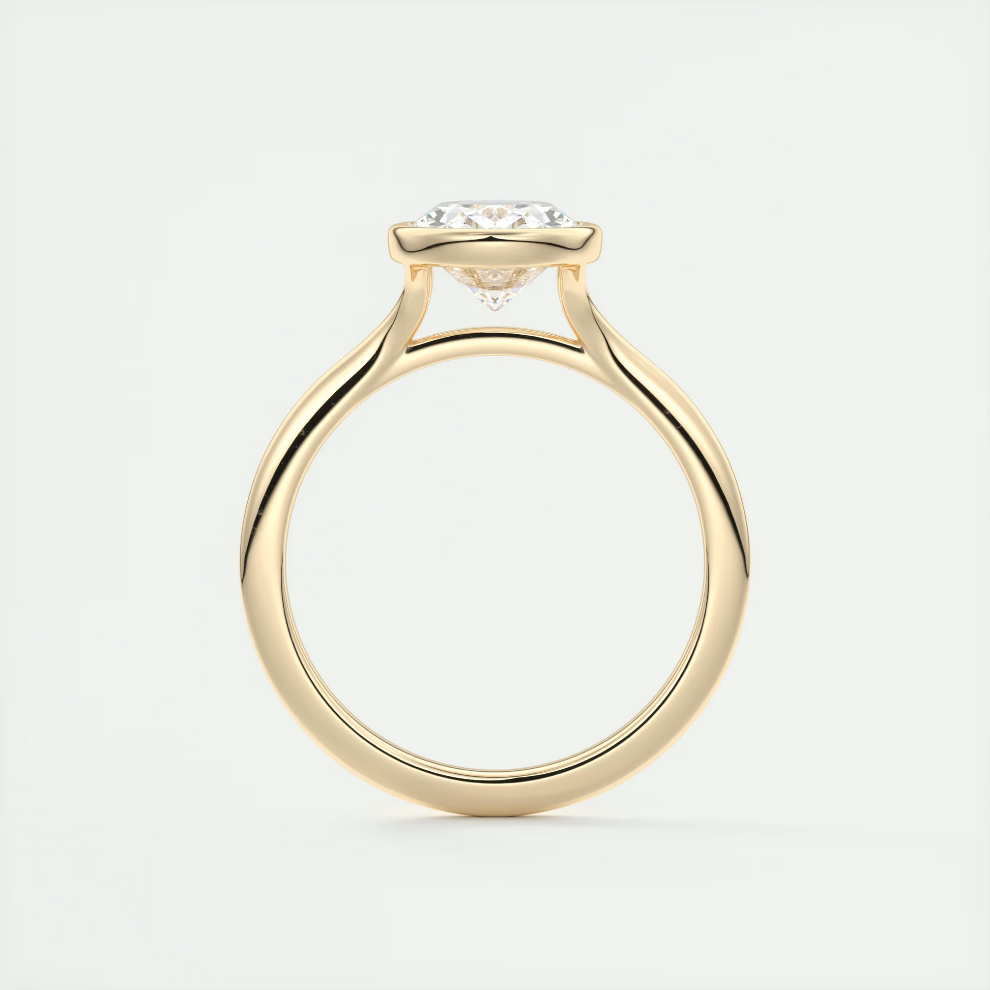 2 Carat Flush Stacking Oval Bezel Solitaire 2