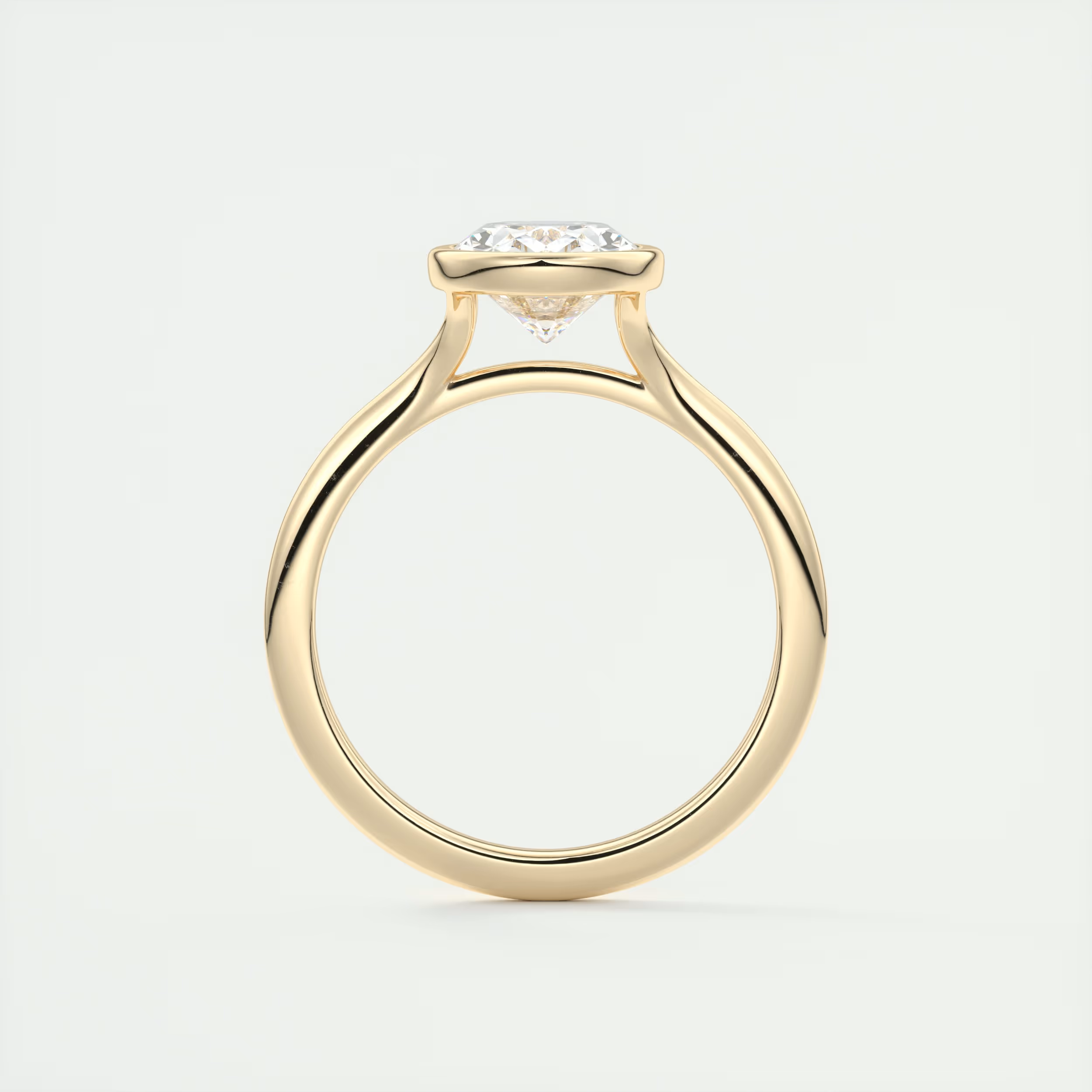 2 Carat Flush Stacking Oval Bezel Solitaire 2