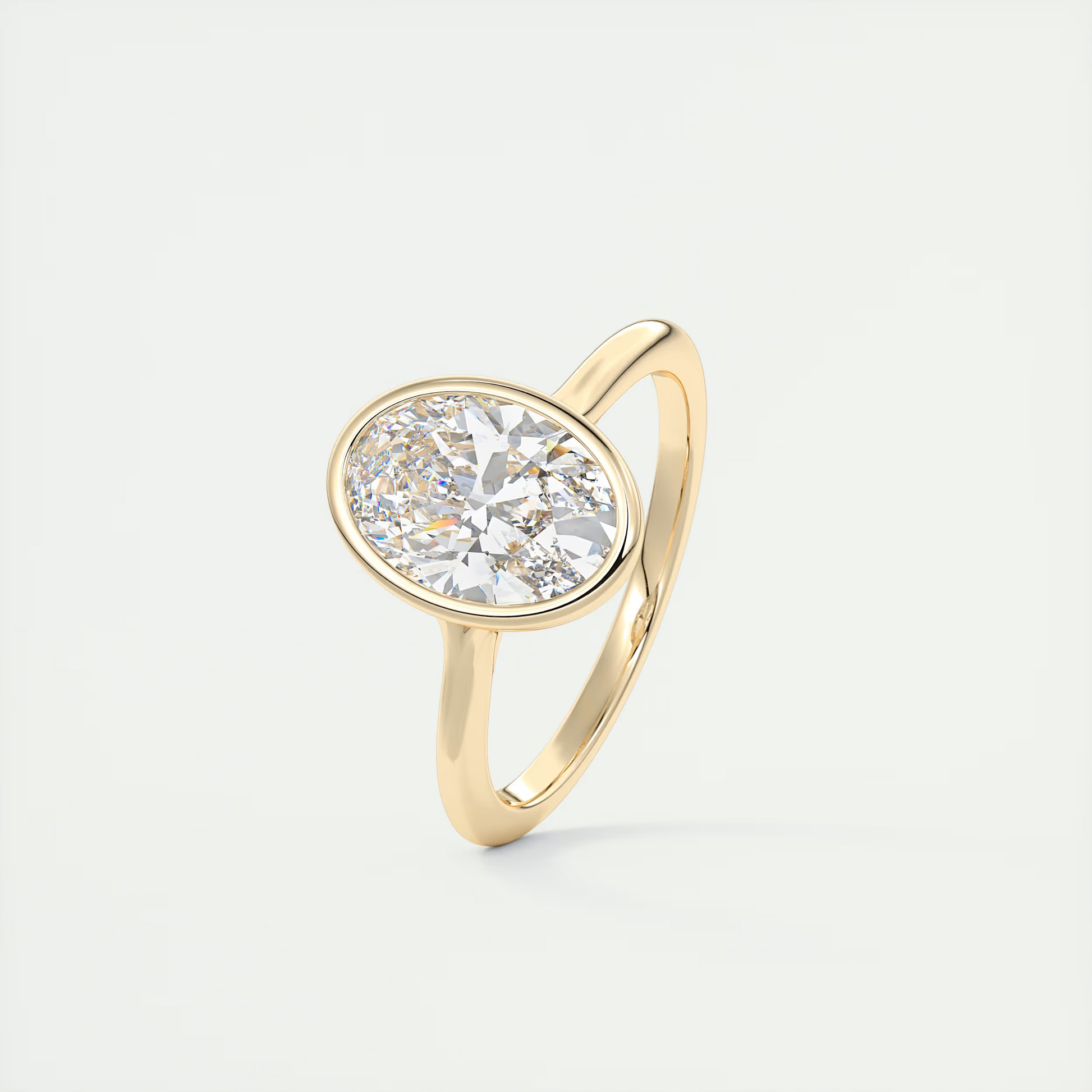 2 Carat Flush Stacking Oval Bezel Solitaire 2