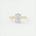 2 Carat Oval Gold Cathedral Solitaire with Platinum Prongs