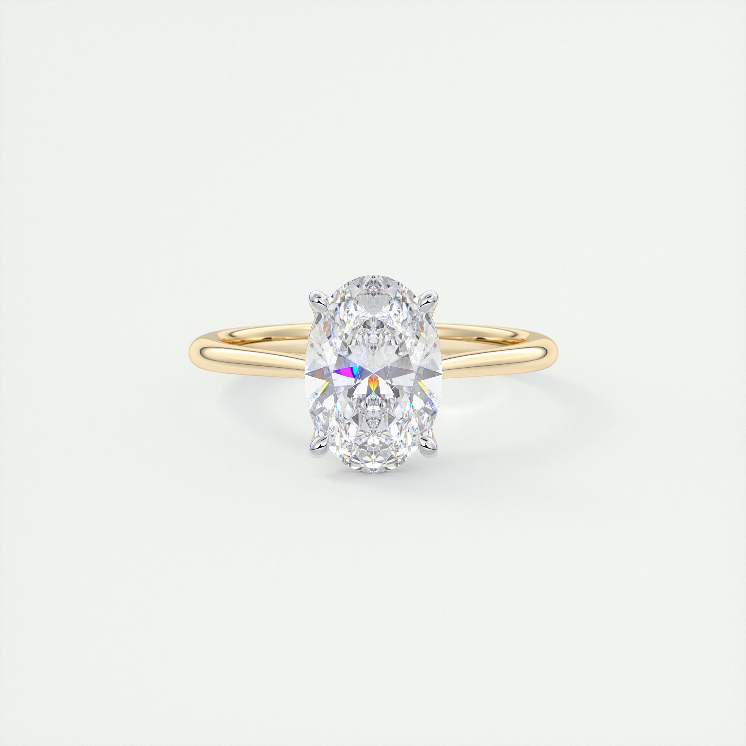 2 Carat Gold Cathedral Solitaire with Platinum Prongs