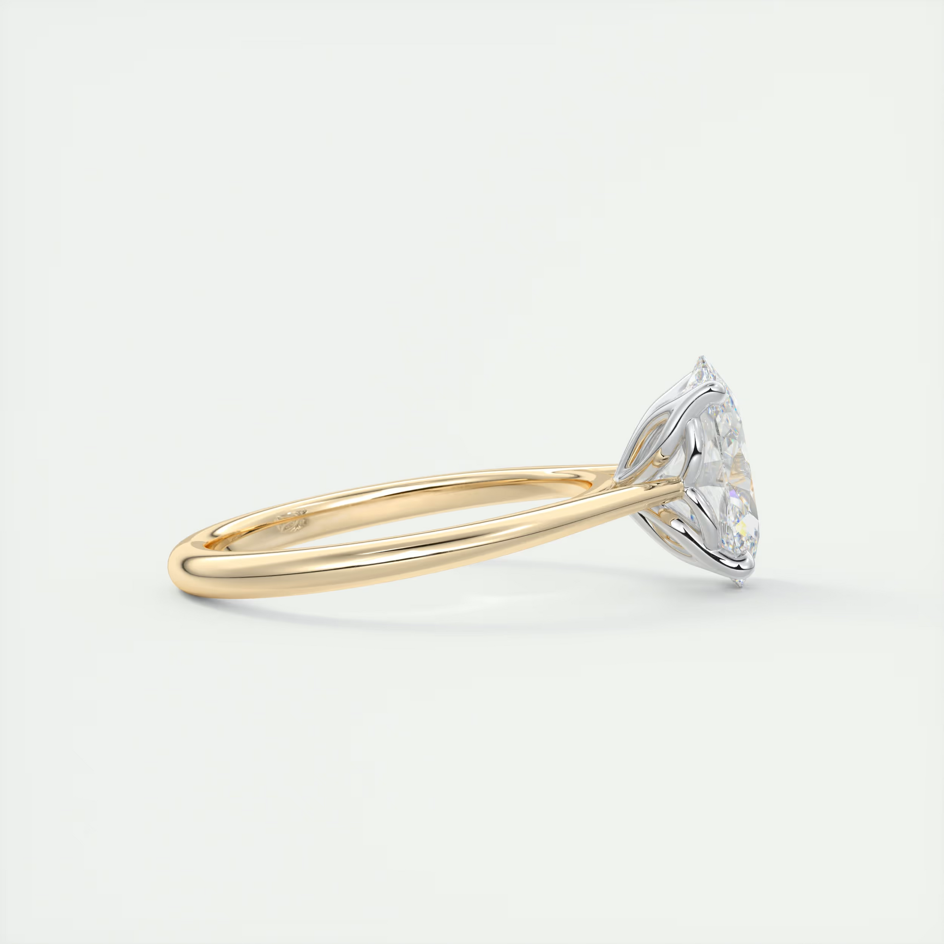 2 Carat Gold Cathedral Solitaire with Platinum Prongs