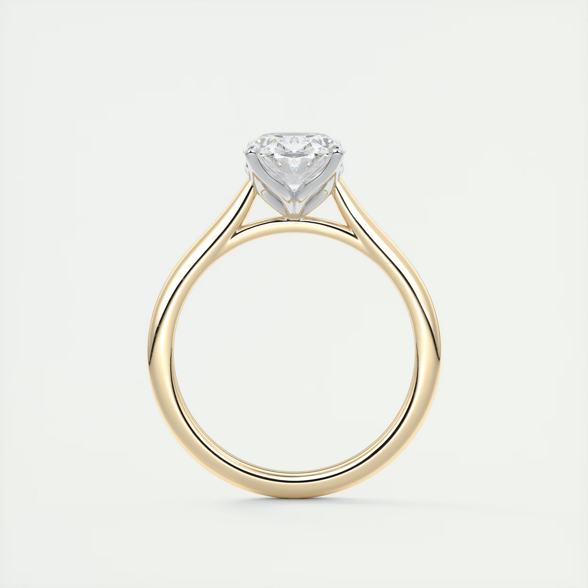 2 Carat Gold Cathedral Solitaire with Platinum Prongs