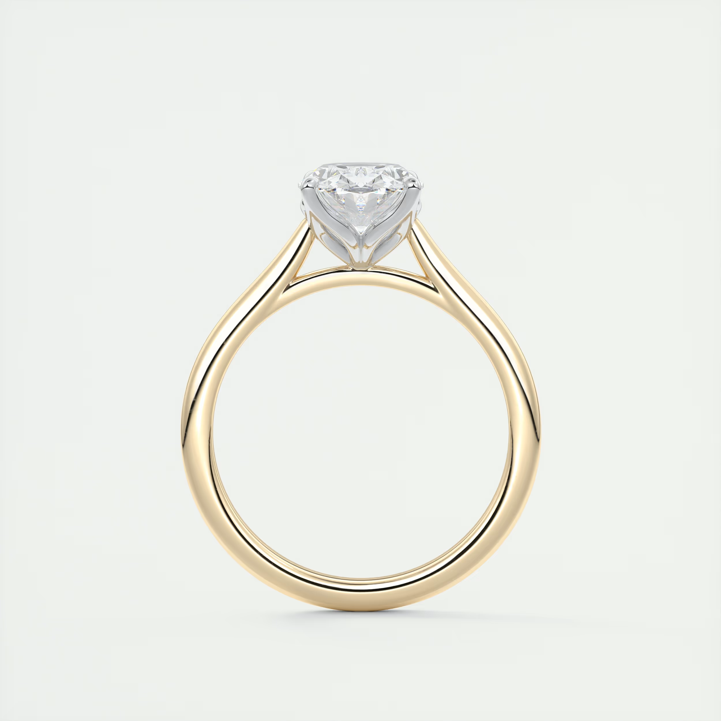2 Carat Gold Cathedral Solitaire with Platinum Prongs