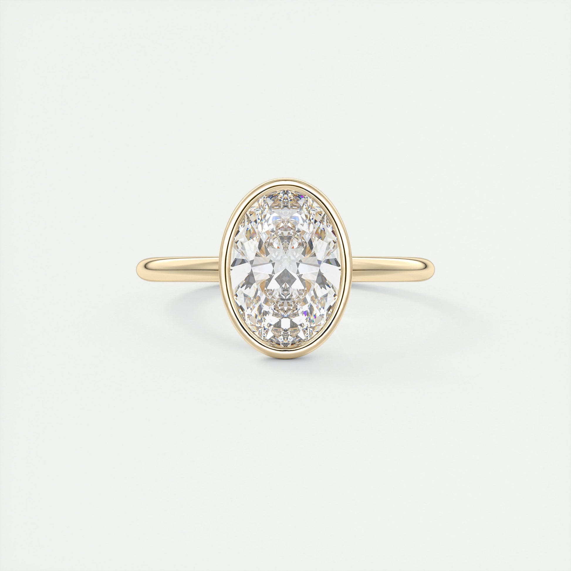 2 Carat Flush Stacking Oval Bezel Solitaire
