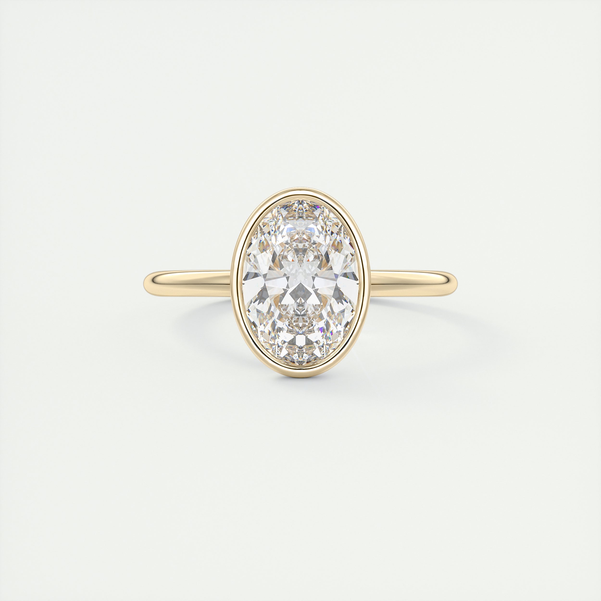2 Carat Flush Stacking Oval Bezel Solitaire