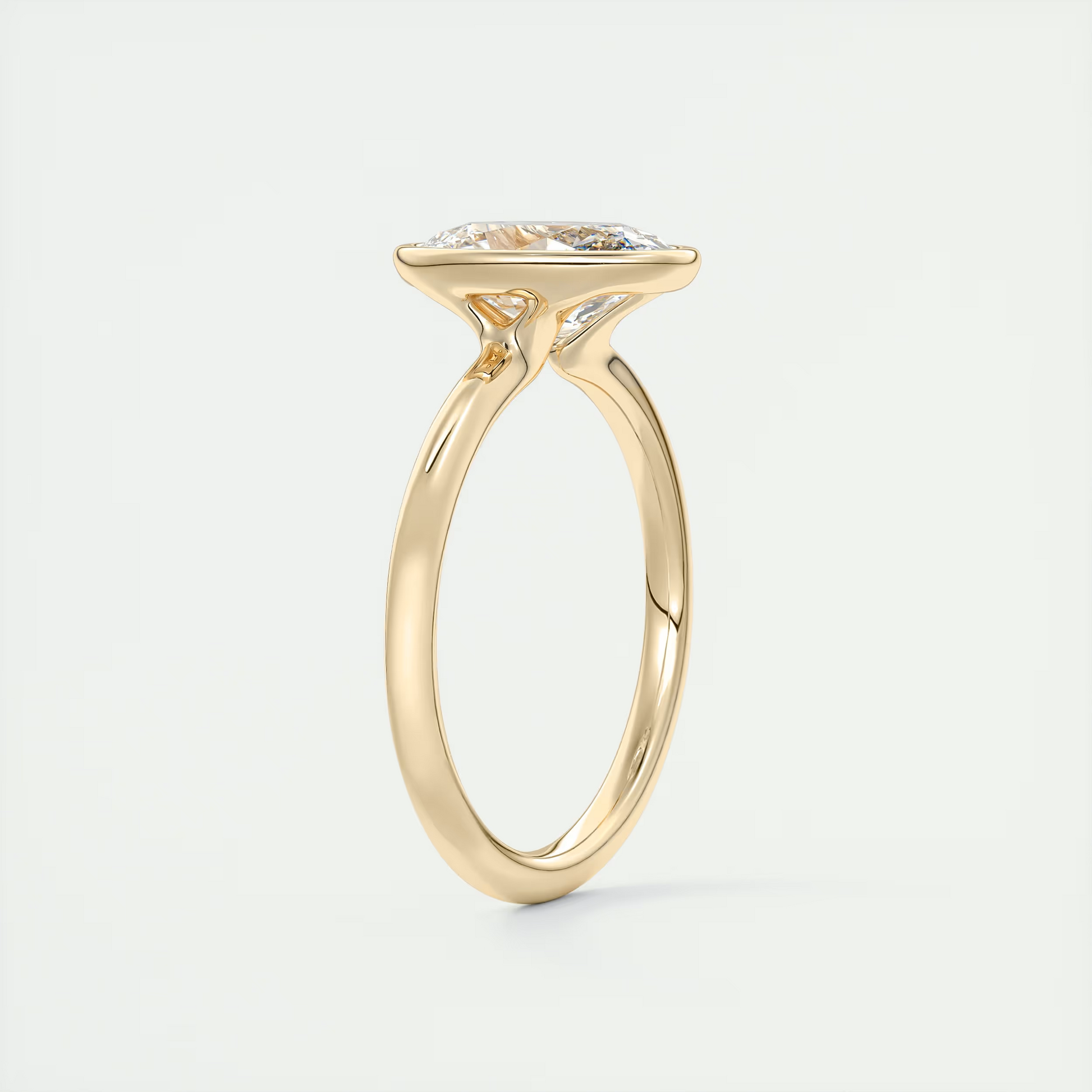 2 Carat Flush Stacking Oval Bezel Solitaire