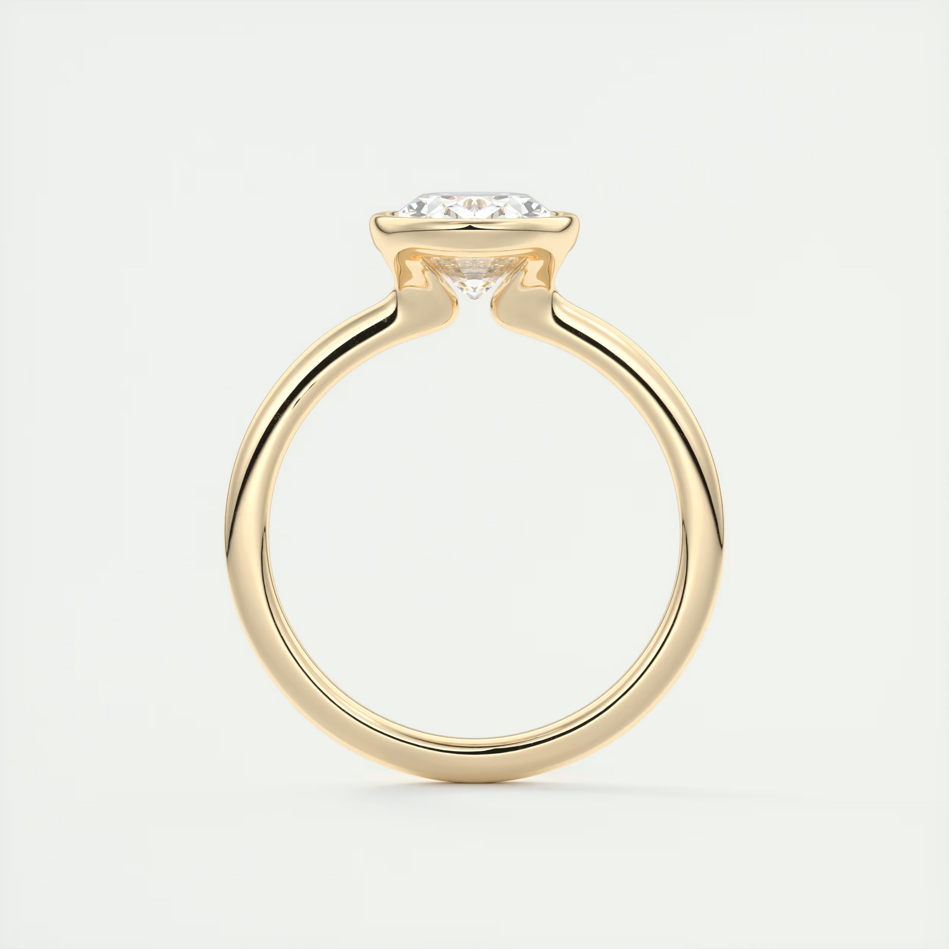 2 Carat Flush Stacking Oval Bezel Solitaire