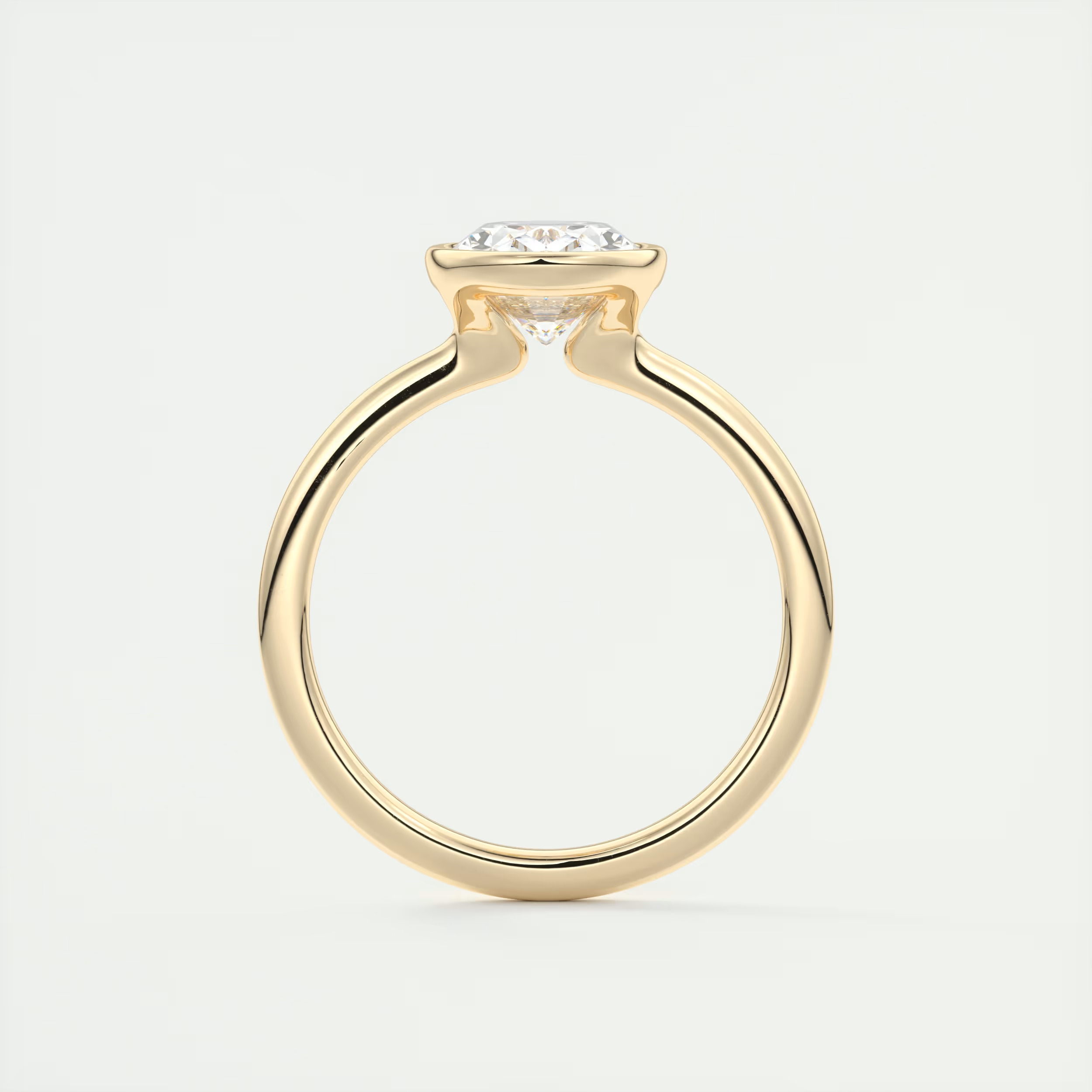 2 Carat Flush Stacking Oval Bezel Solitaire