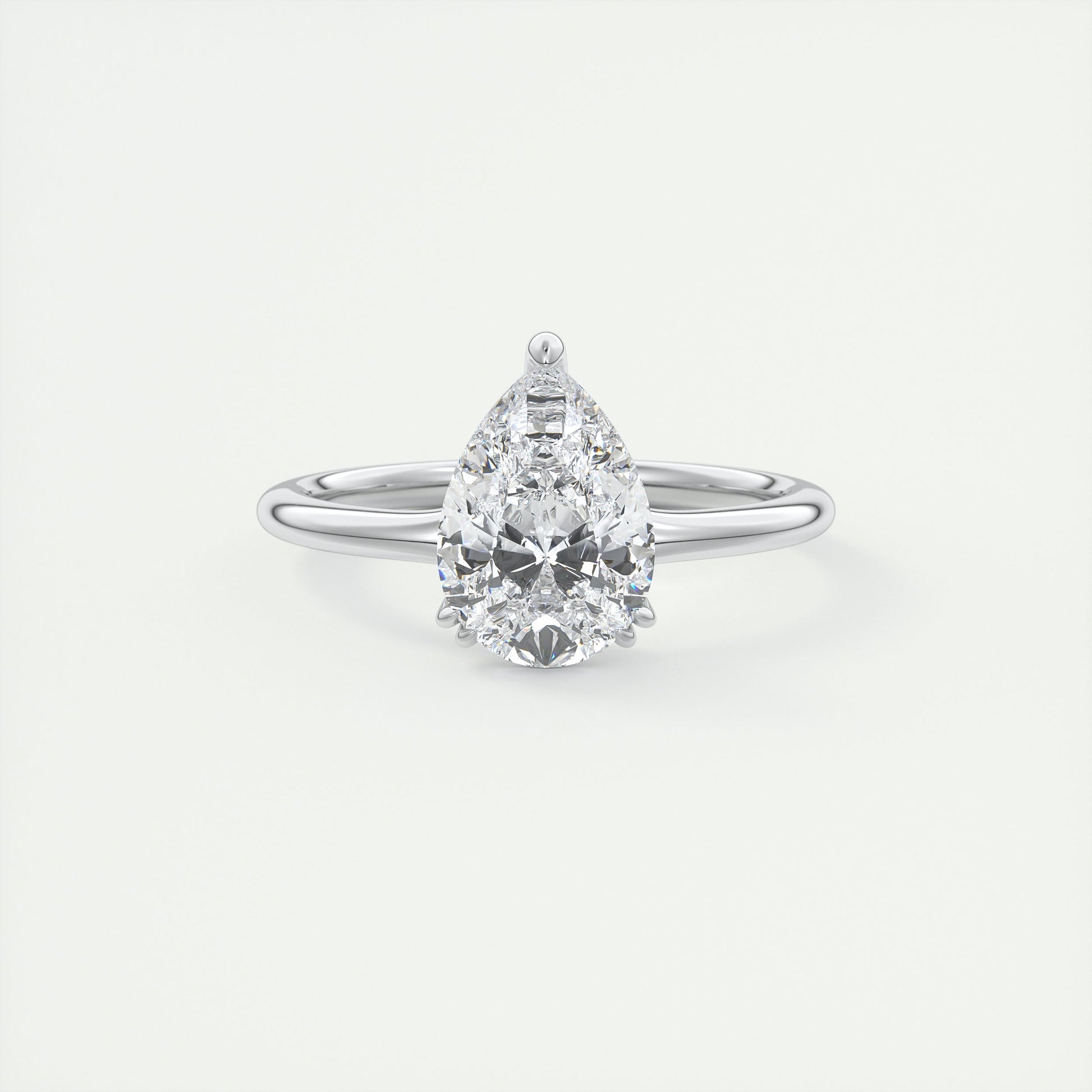 2 Carat Low Profile Pear Solitaire 2