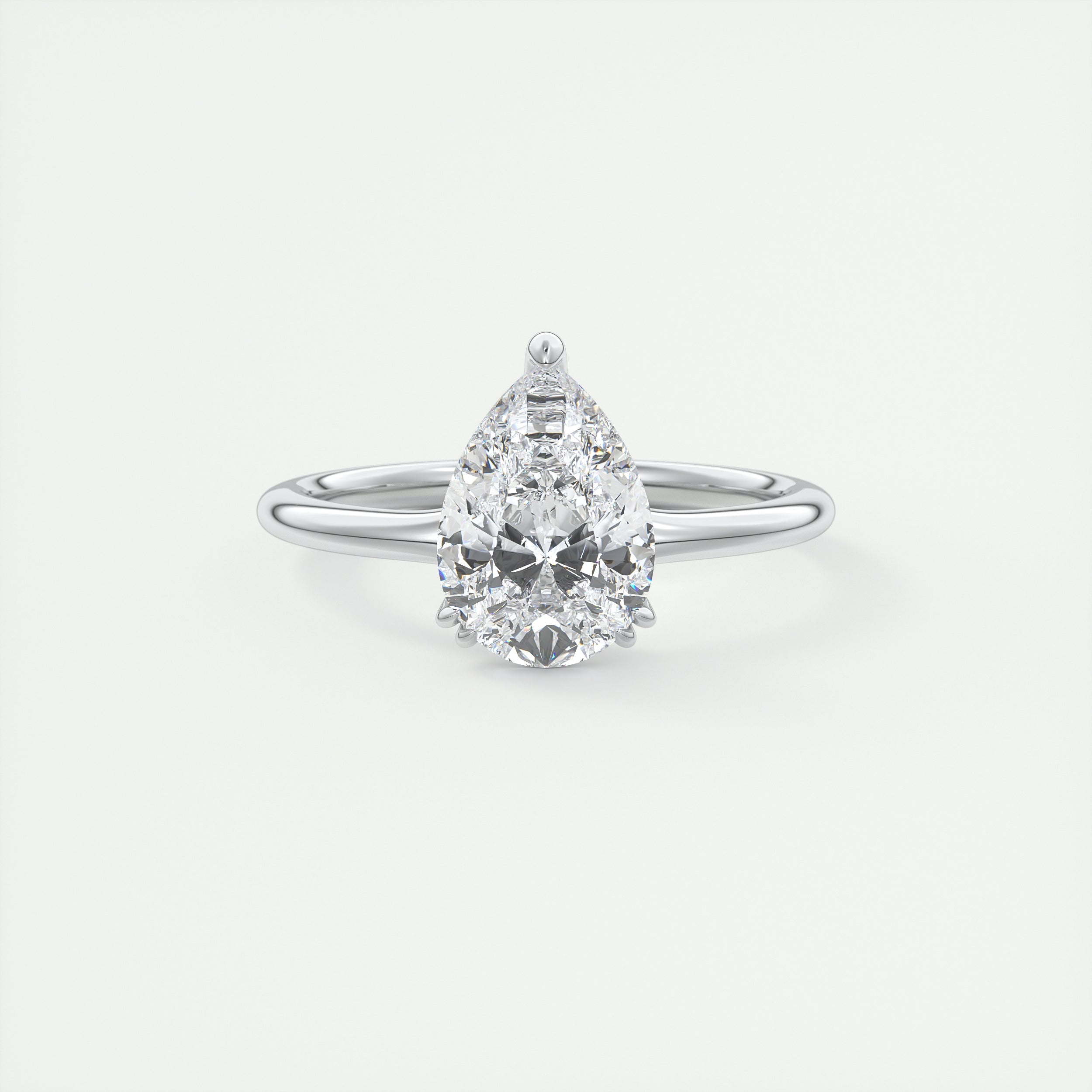 2 Carat Low Profile Pear Solitaire 2