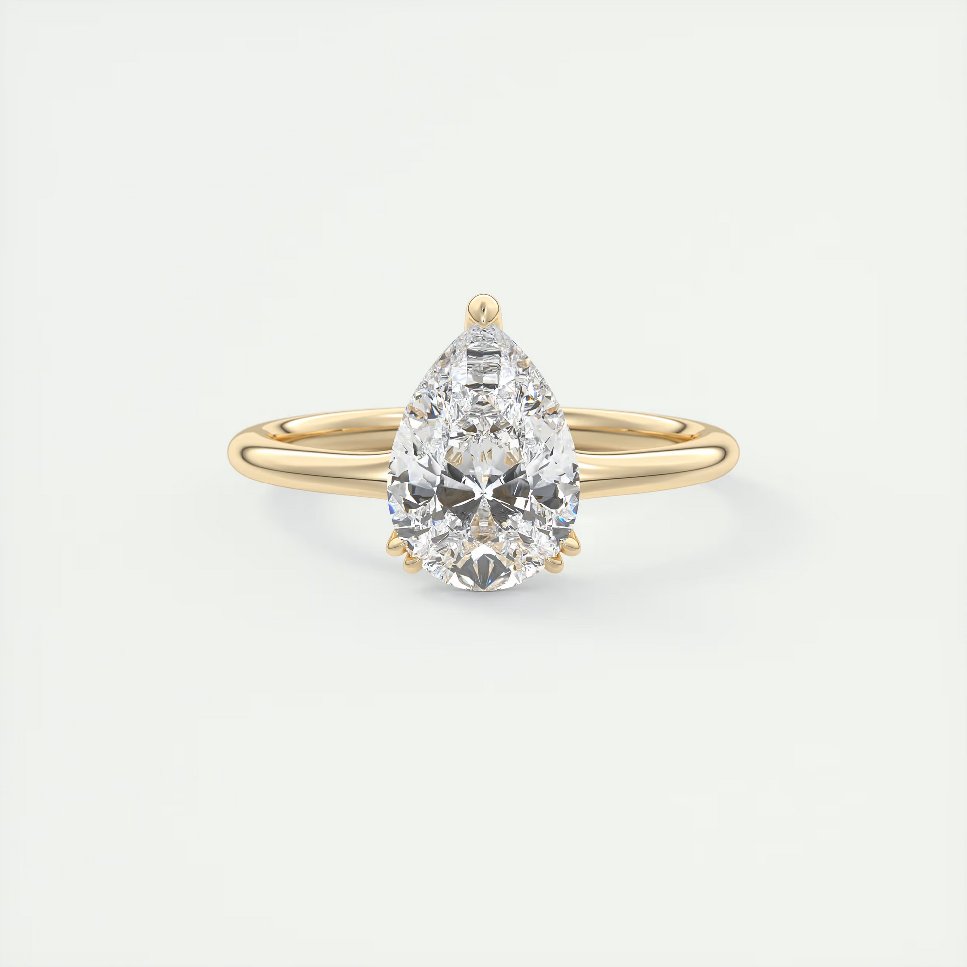 2 Carat Low Profile Pear Solitaire 2