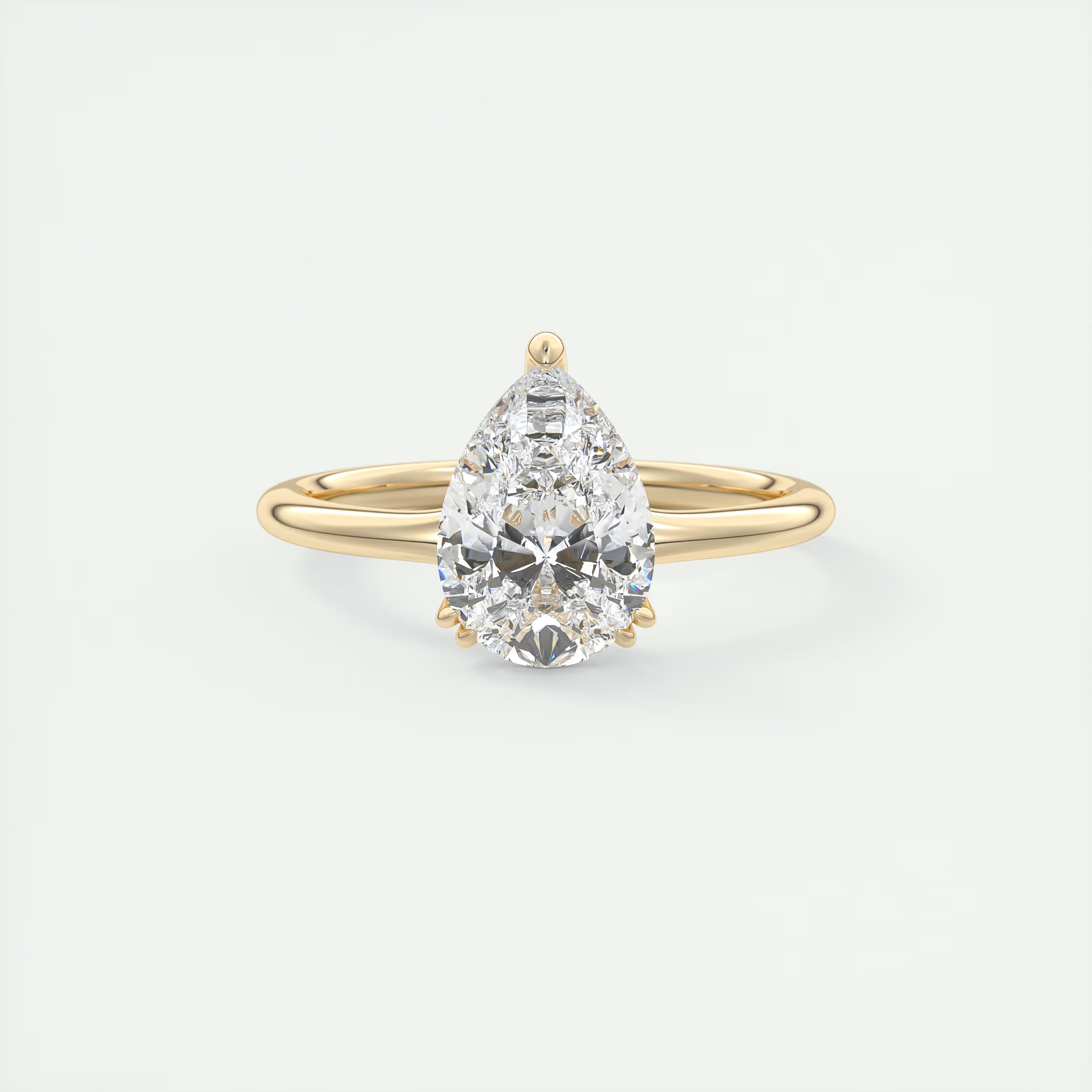 2 Carat Low Profile Pear Solitaire 2