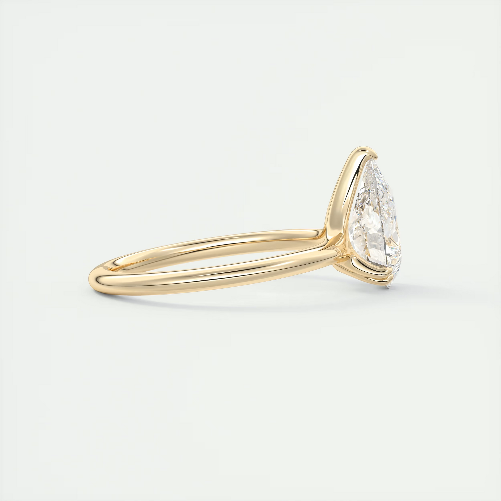 2 Carat Low Profile Pear Solitaire 2