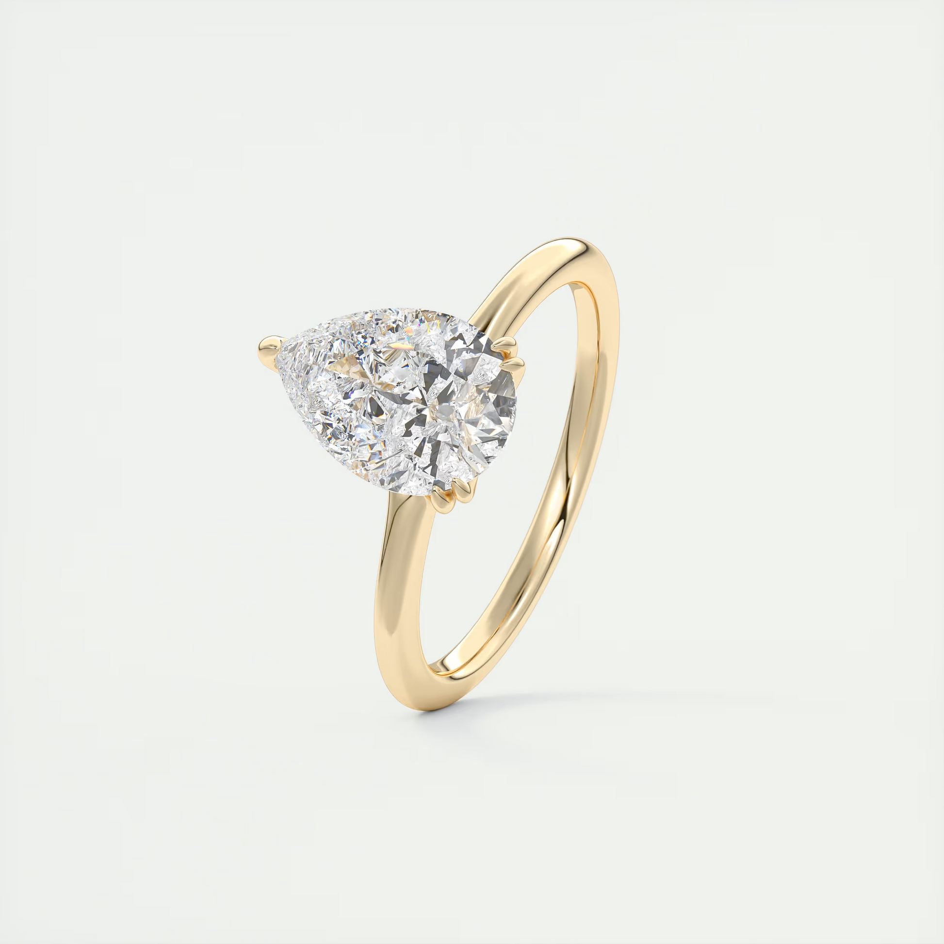 2 Carat Low Profile Pear Solitaire 2