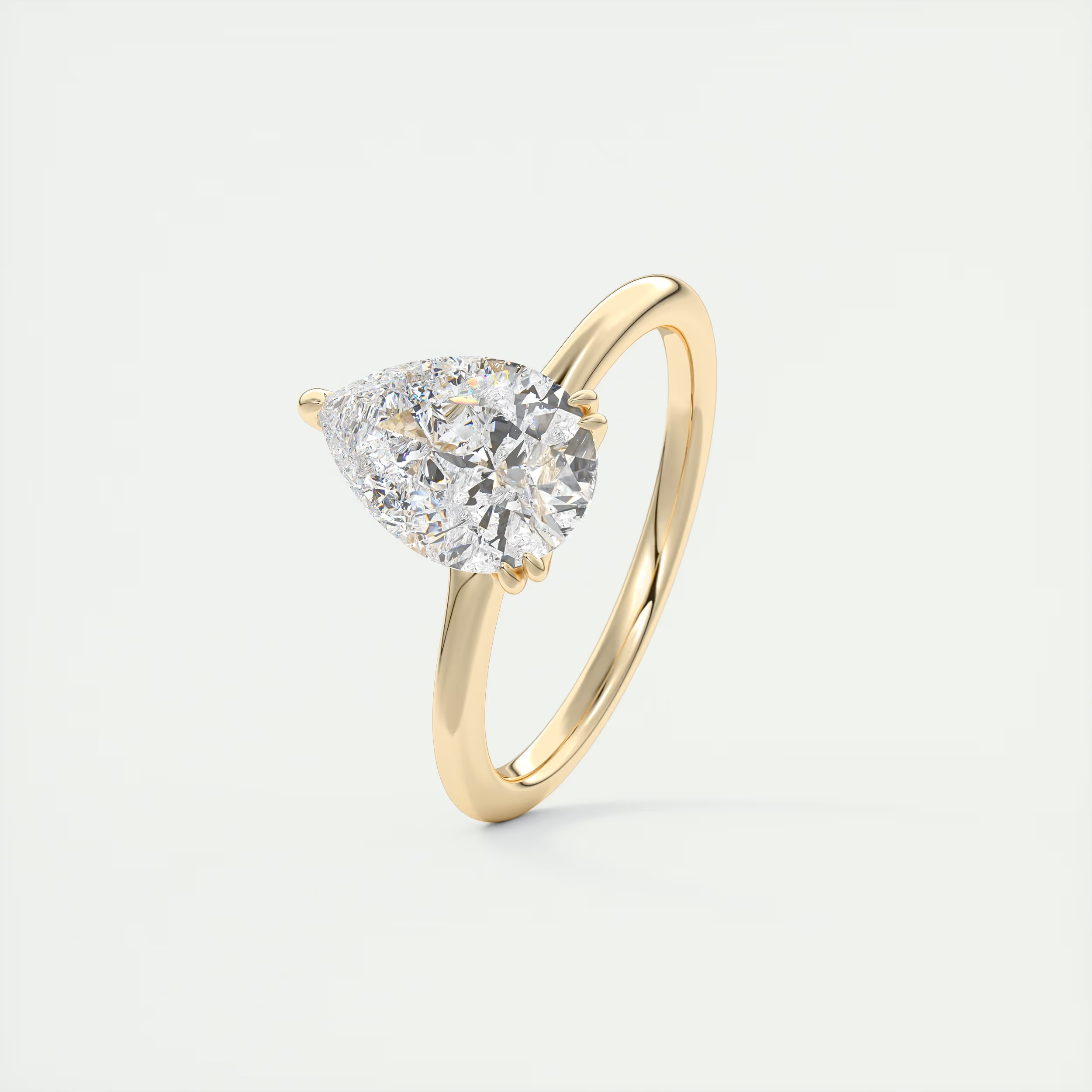 2 Carat Low Profile Pear Solitaire 2