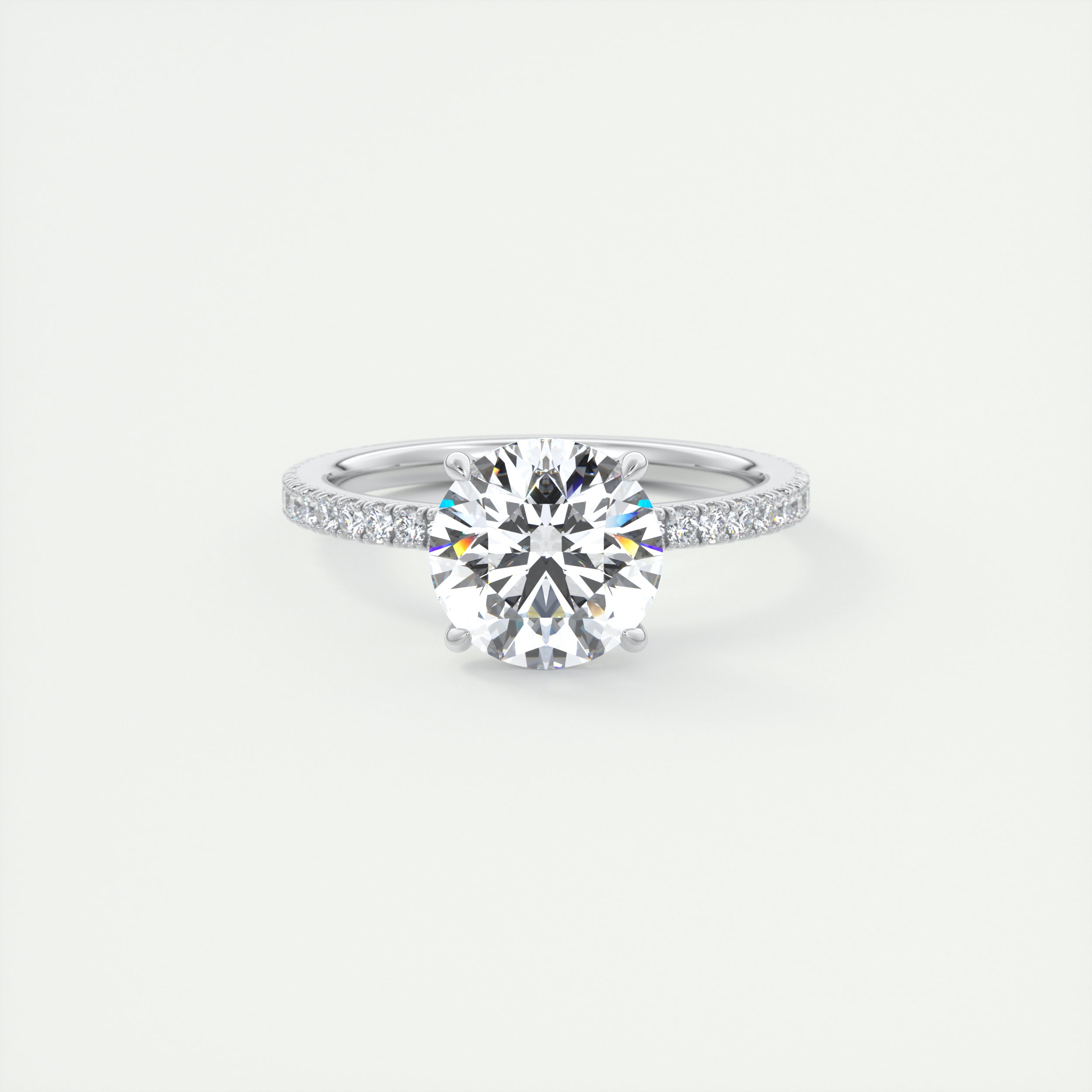 2 Carat Round Solitaire Pavé Setting