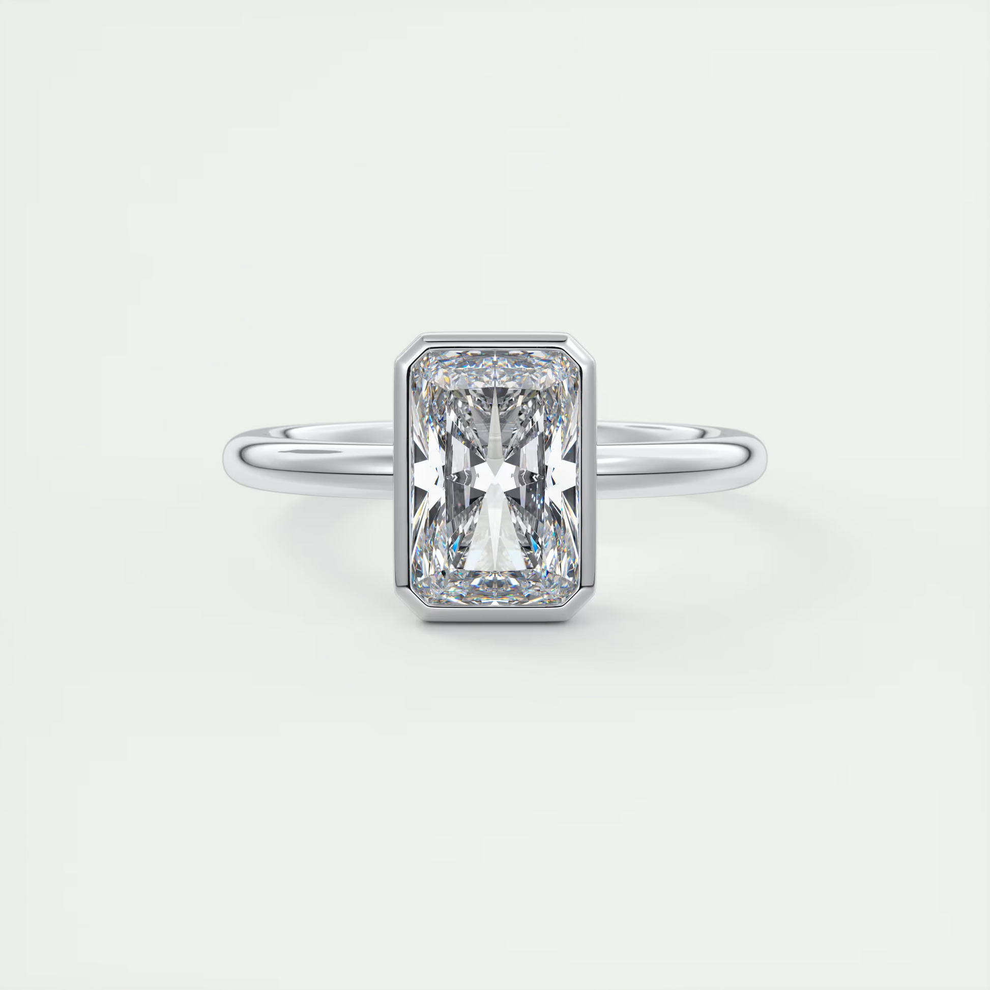 2 Carat Radiant Solitaire Bezel Set