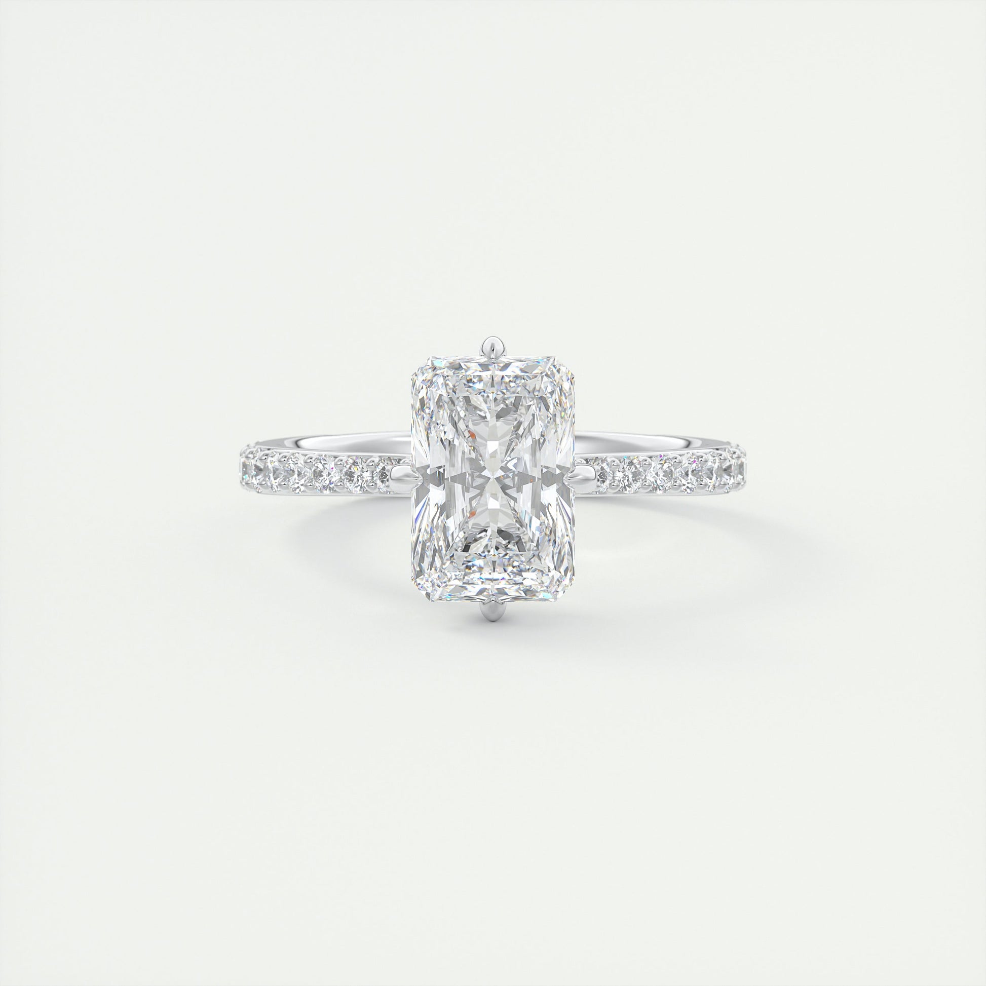 2 Carat Radiant Compass Point Pavé Solitaire
