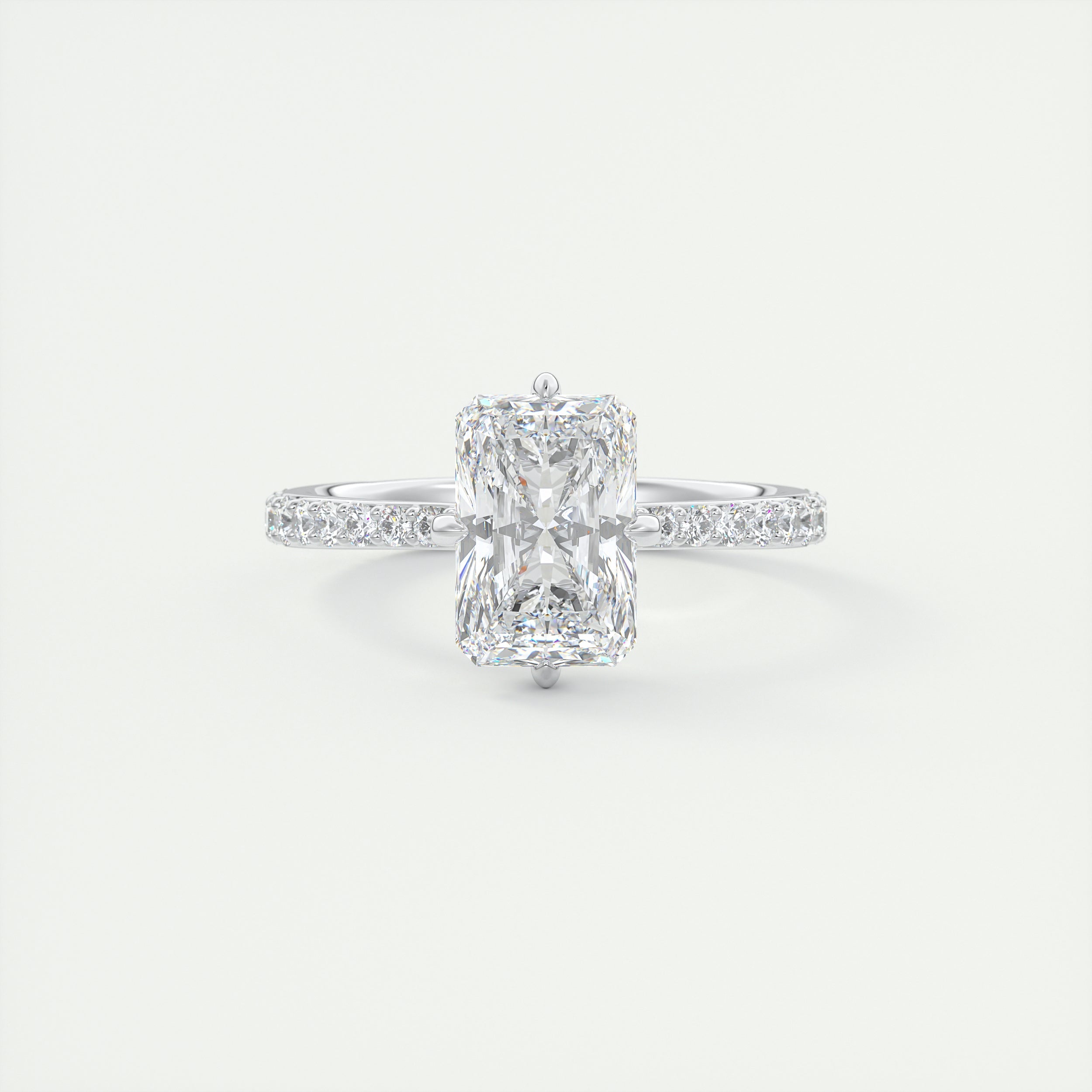 2 Carat Radiant Compass Point Pavé Solitaire