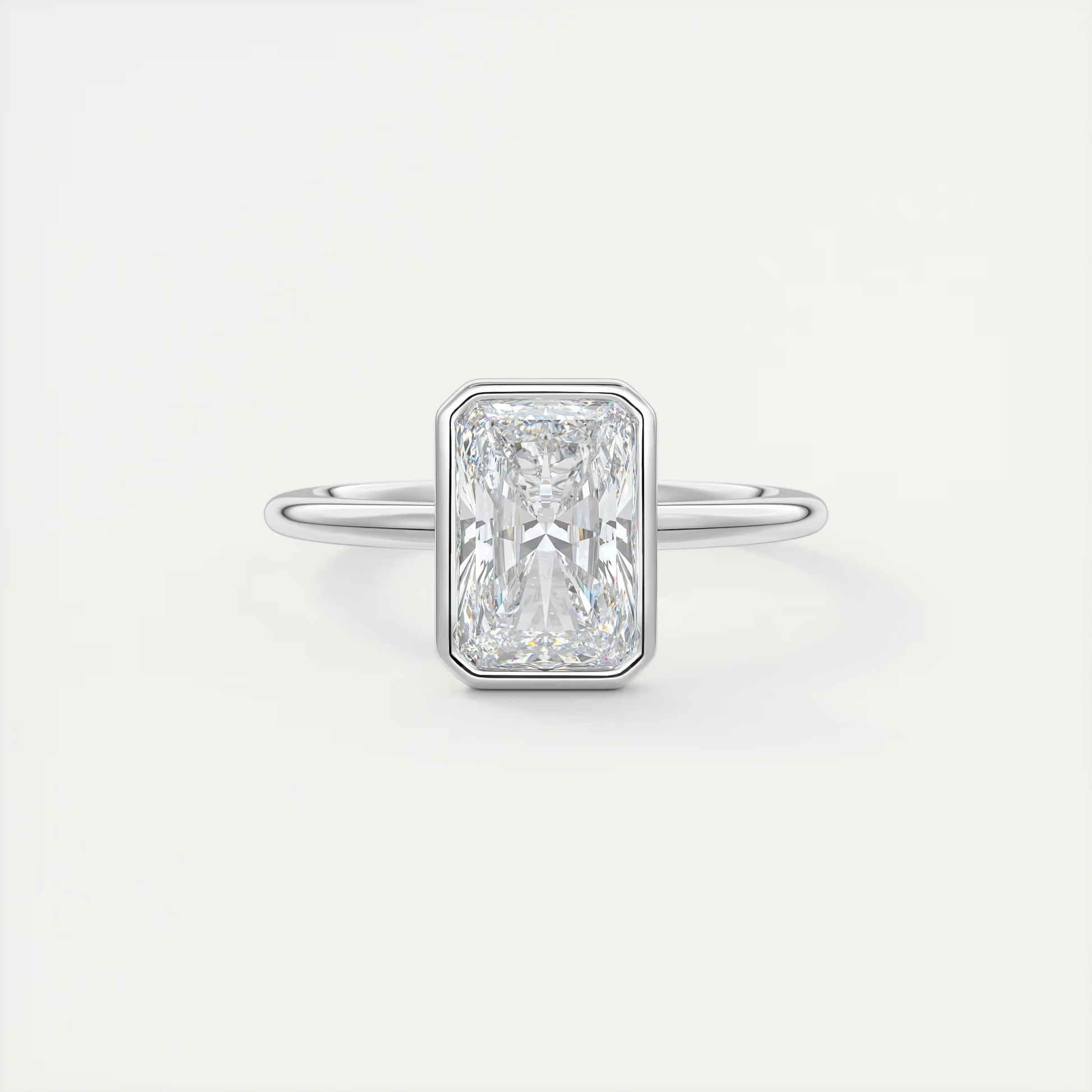 2 Carat Flush Stacking Radiant Bezel Solitaire