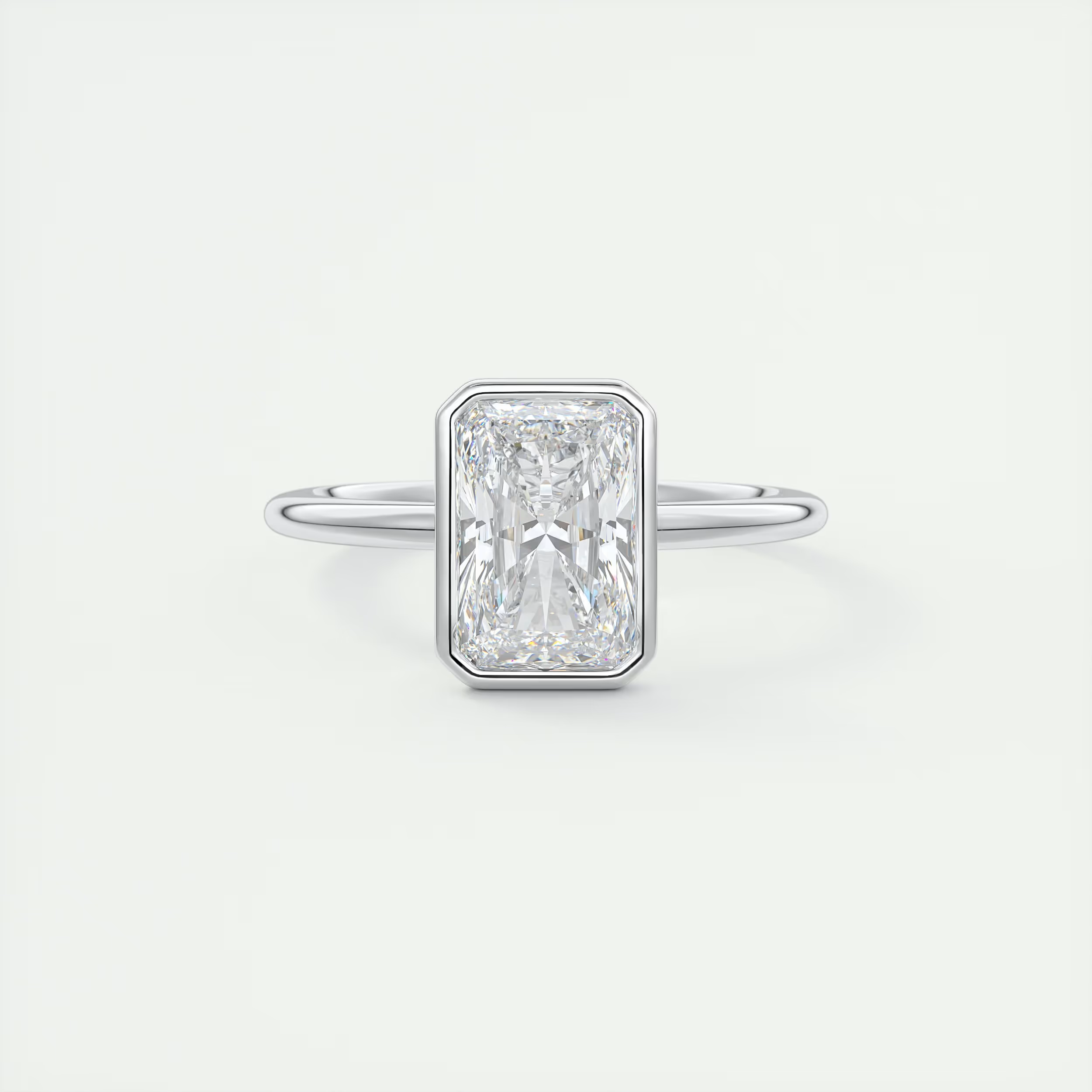2 Carat Flush Stacking Radiant Bezel Solitaire