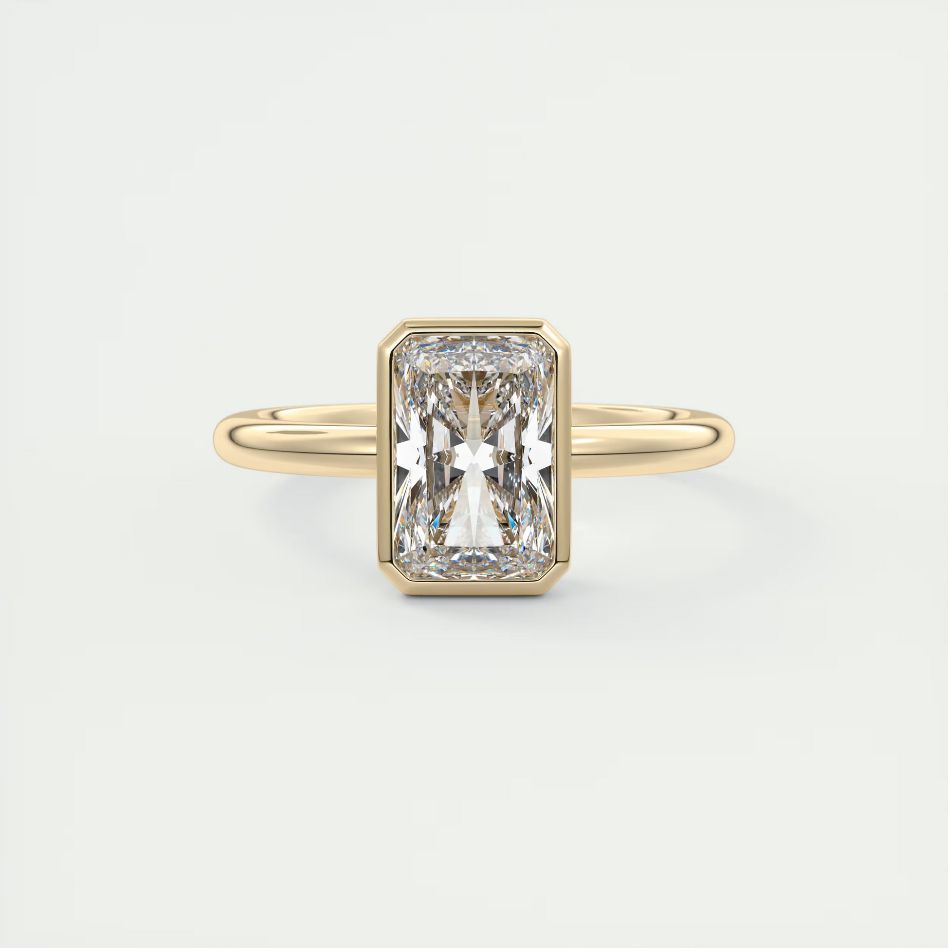 2 Carat Radiant Solitaire Bezel Set