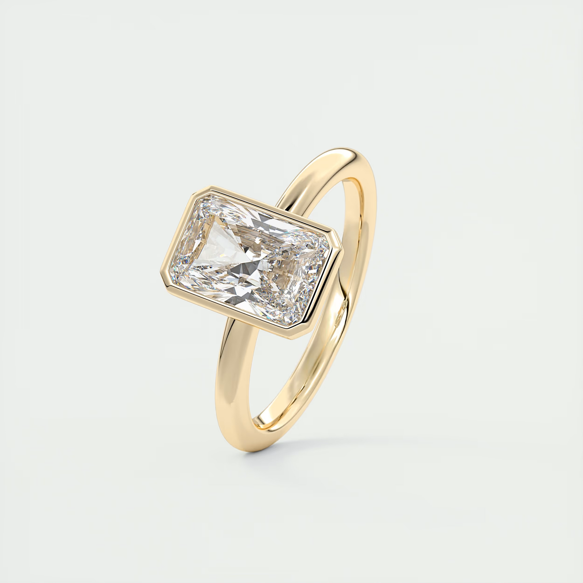 2 Carat Radiant Solitaire Bezel Set