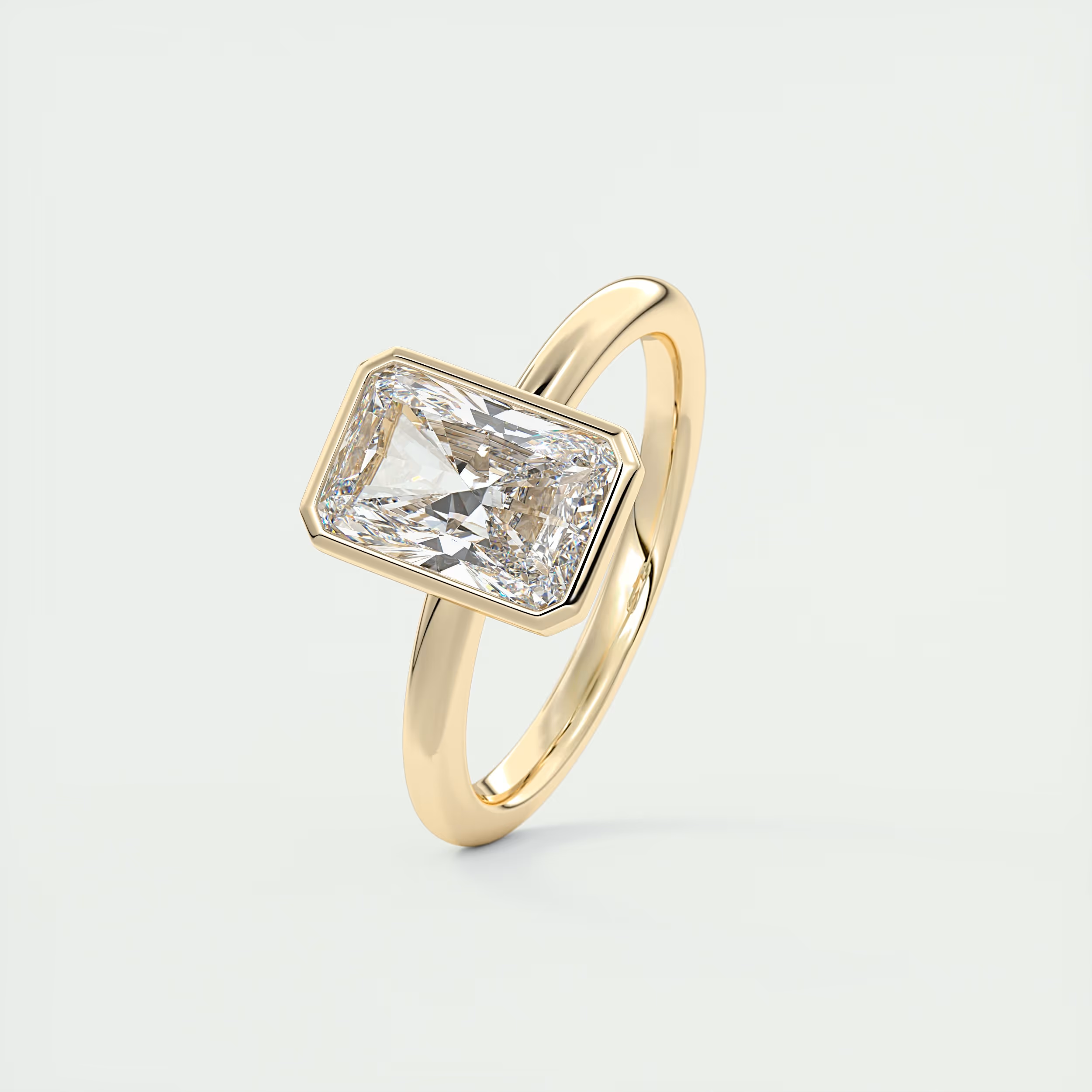 2 Carat Radiant Solitaire Bezel Set