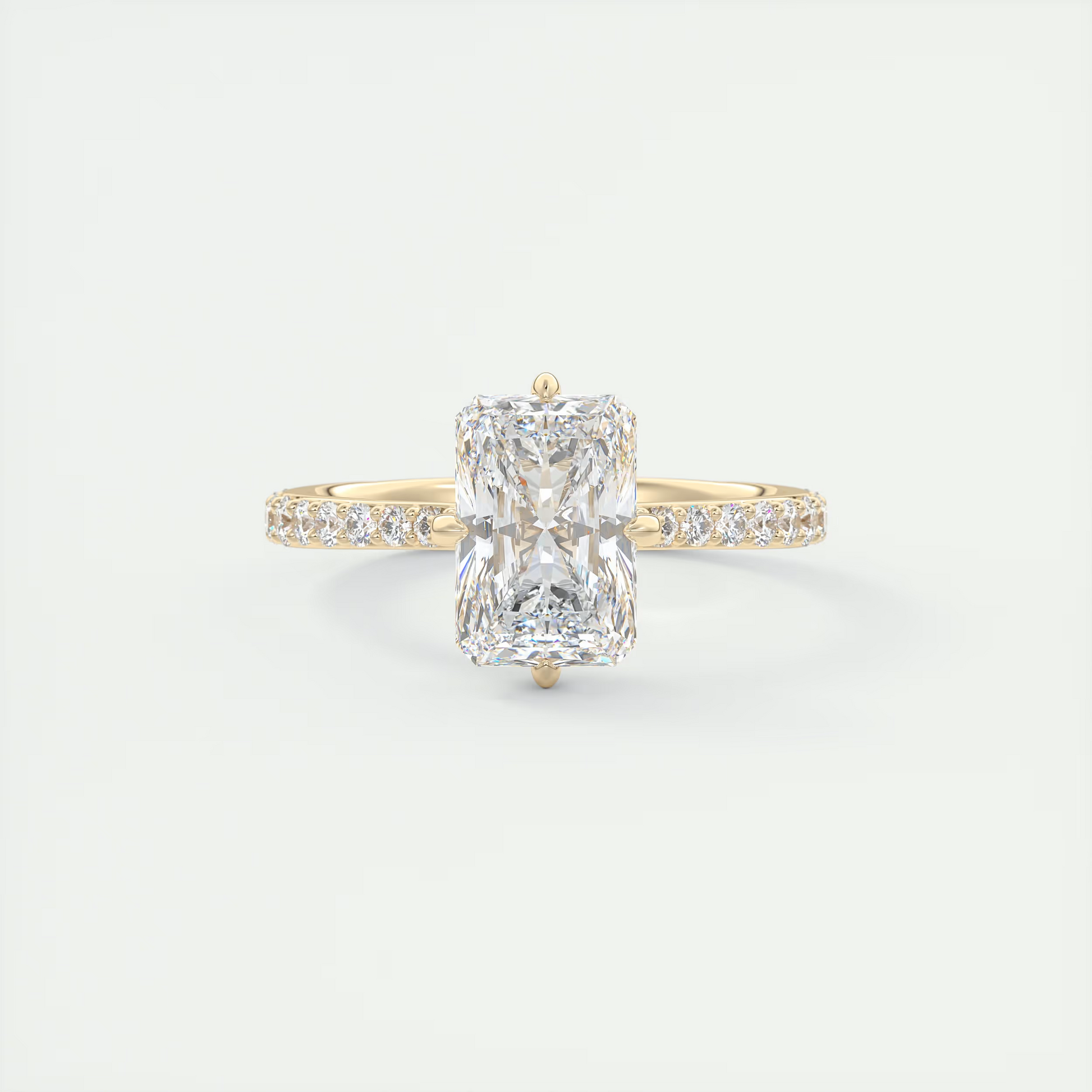 2 Carat Radiant Compass Point Pavé Solitaire