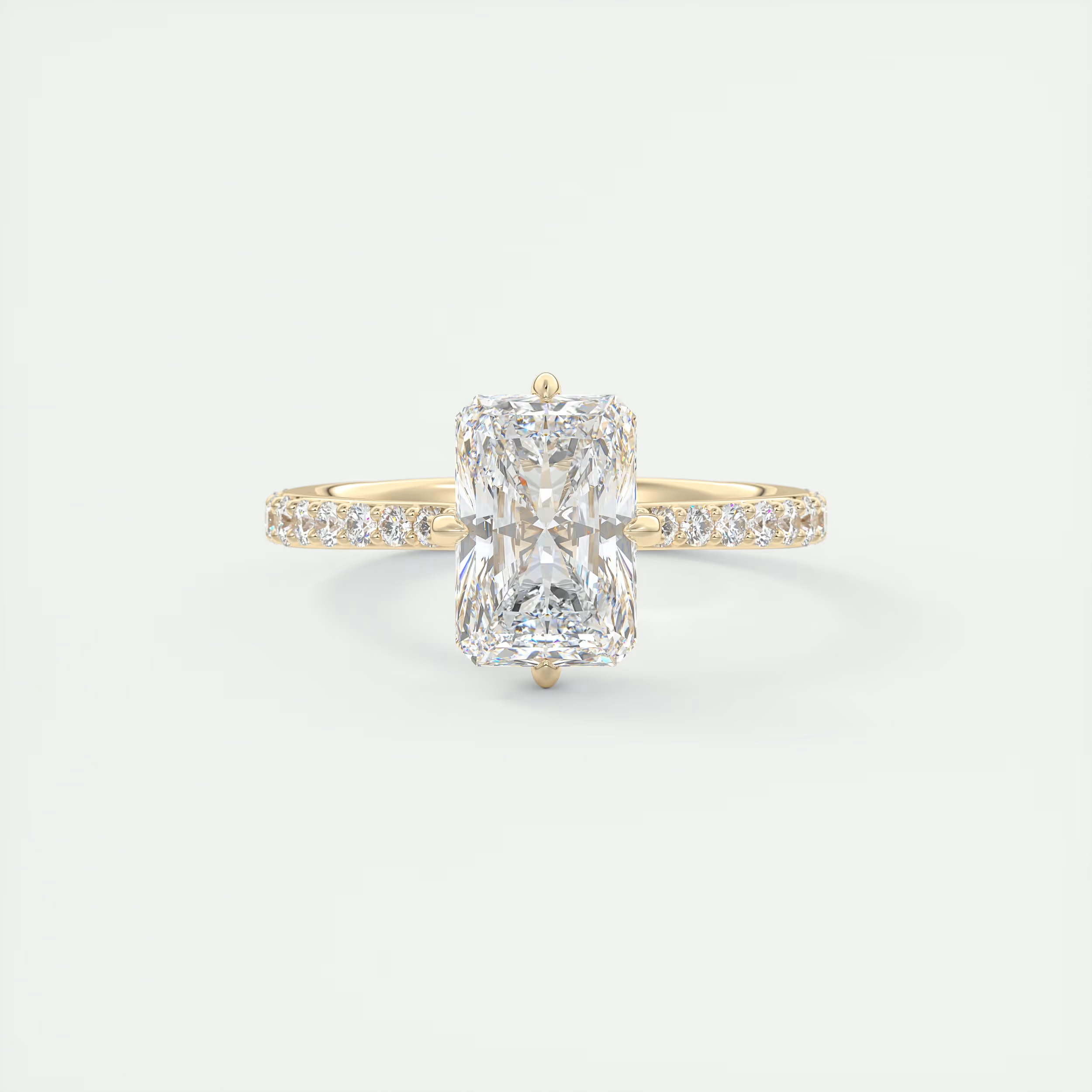 2 Carat Radiant Compass Point Pavé Solitaire