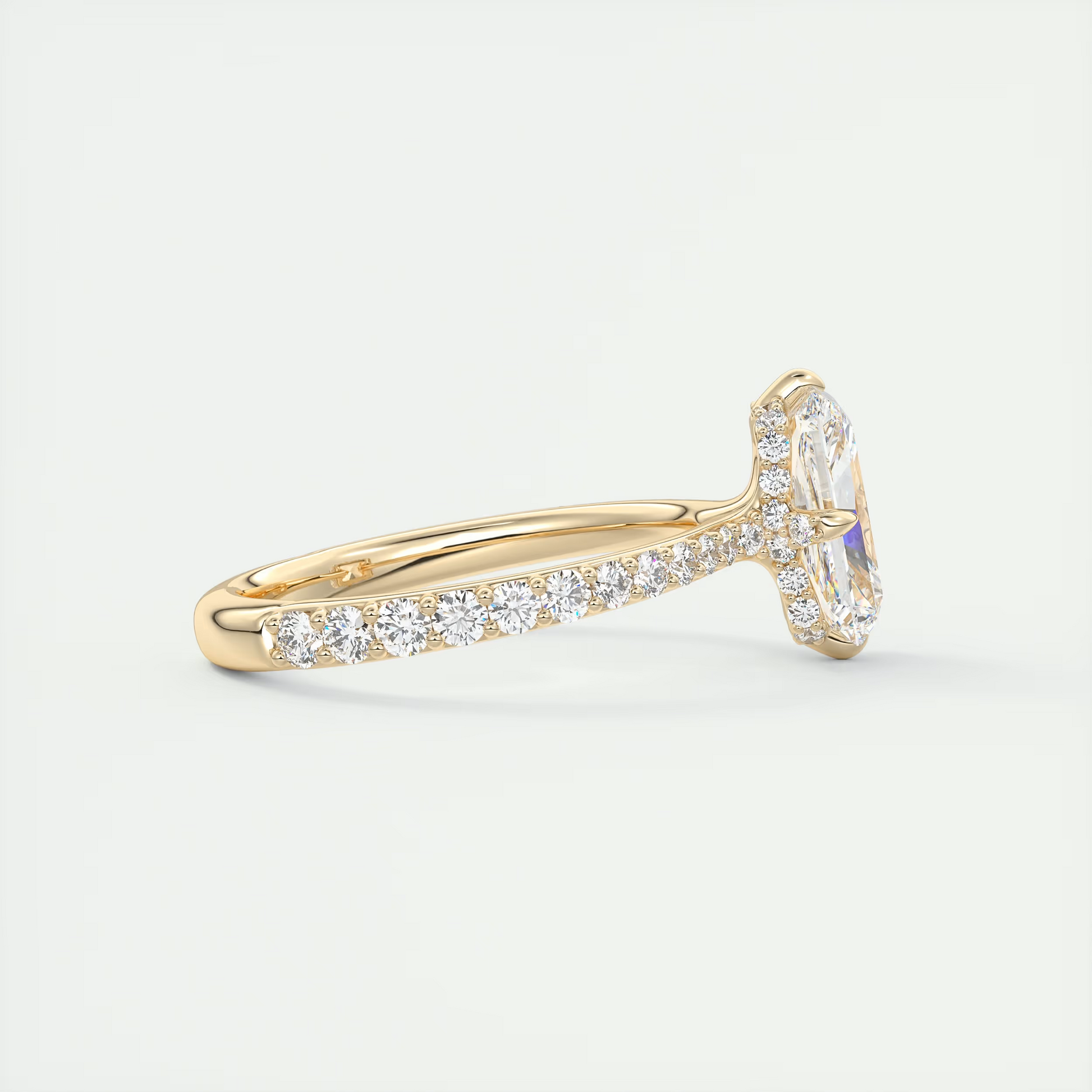 2 Carat Radiant Compass Point Pavé Solitaire
