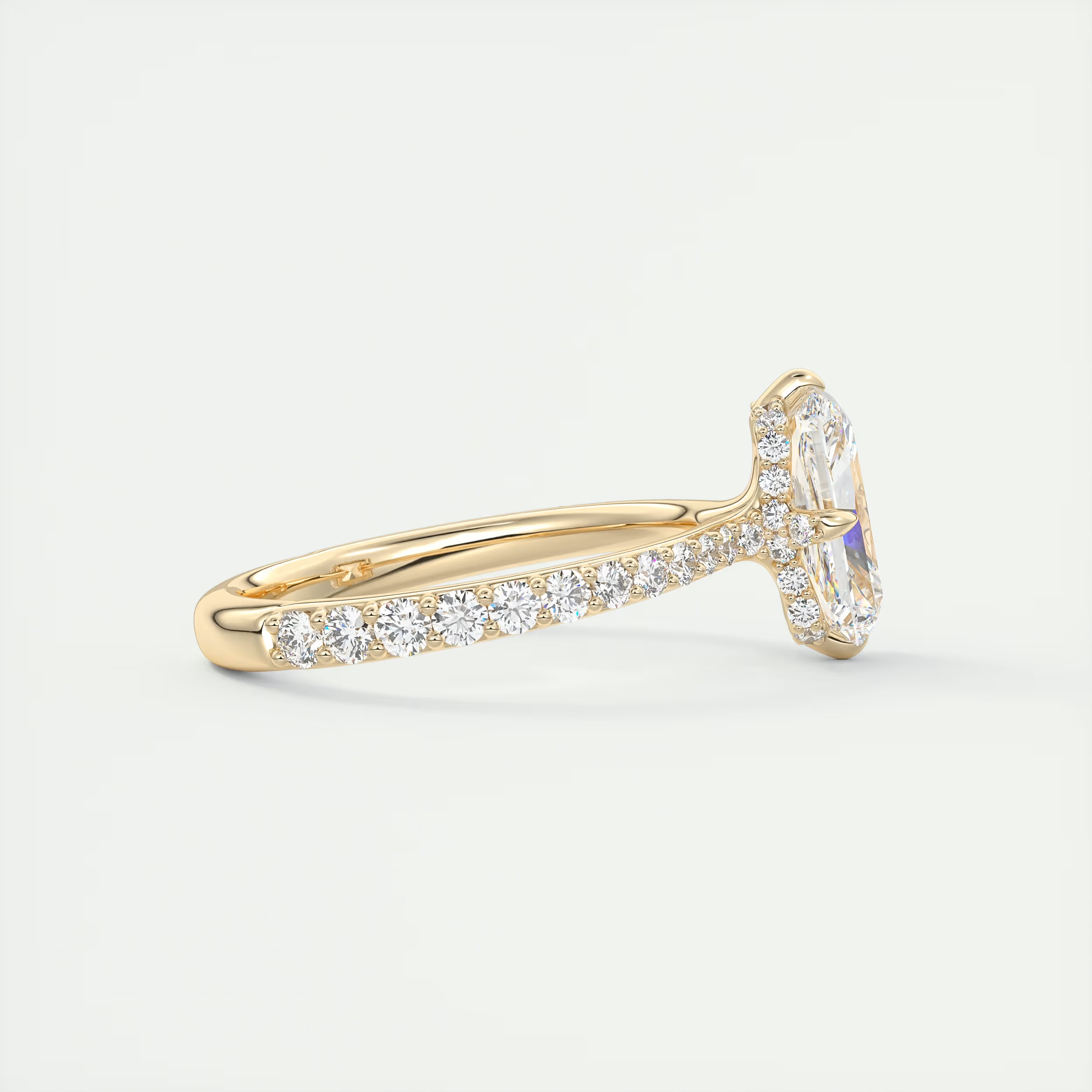 2 Carat Radiant Compass Point Pavé Solitaire