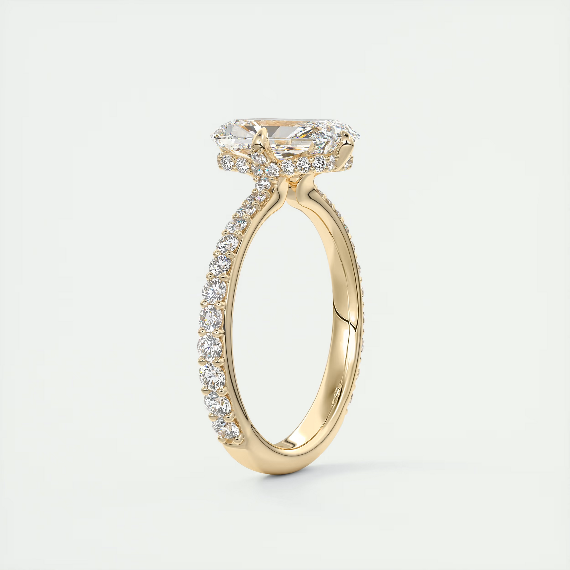 2 Carat Radiant Compass Point Pavé Solitaire