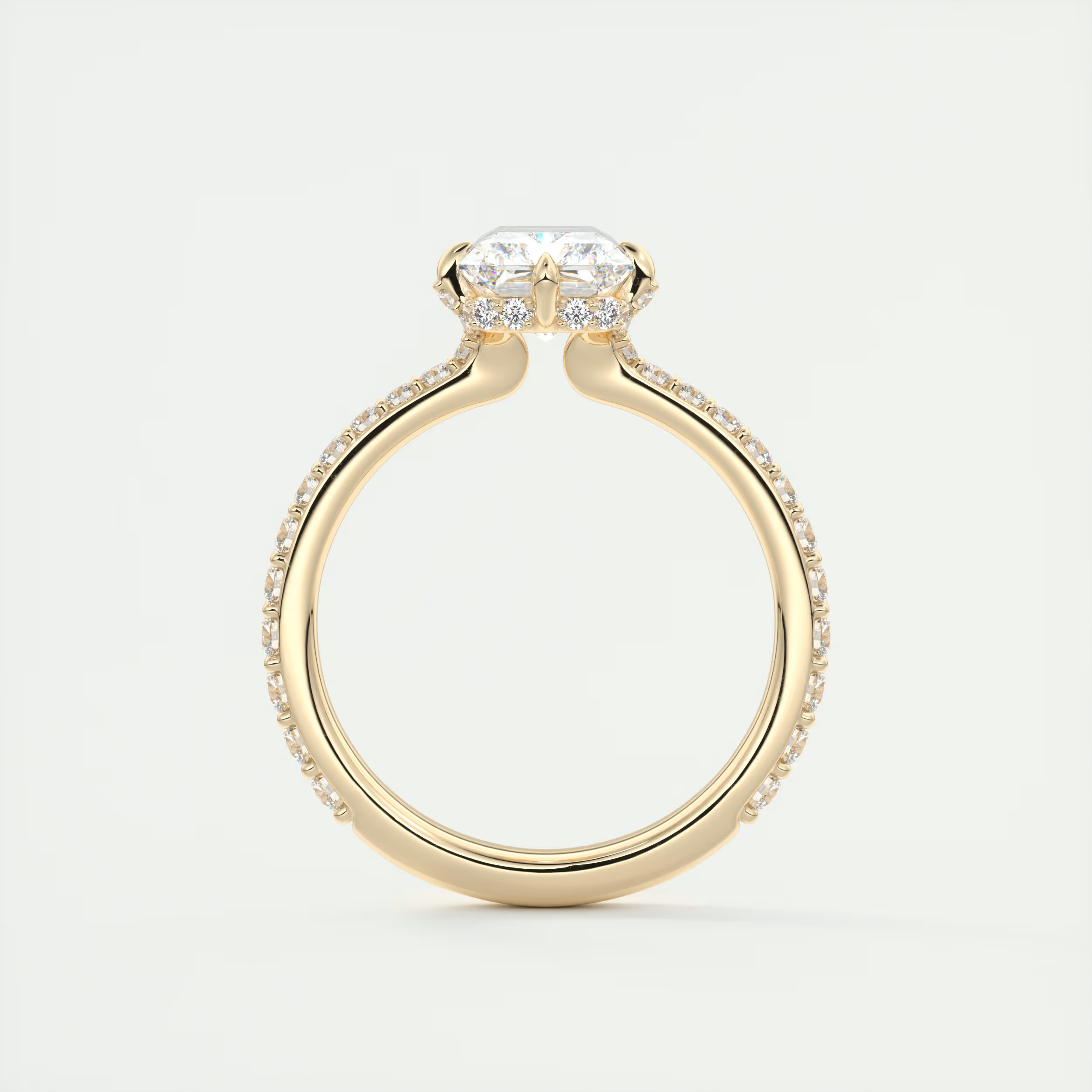 2 Carat Radiant Compass Point Pavé Solitaire
