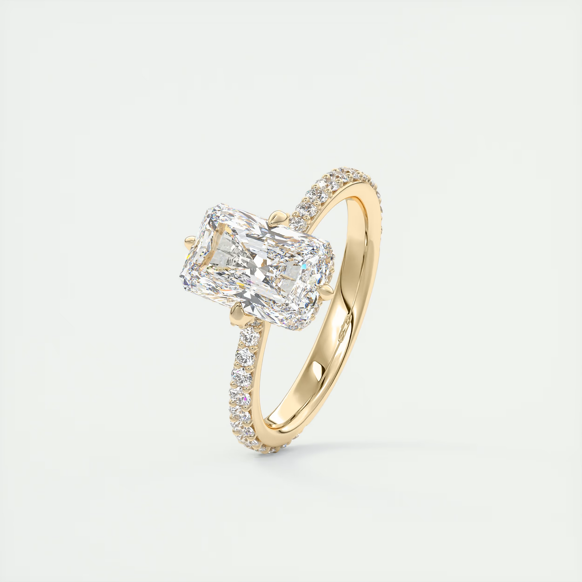 2 Carat Radiant Compass Point Pavé Solitaire