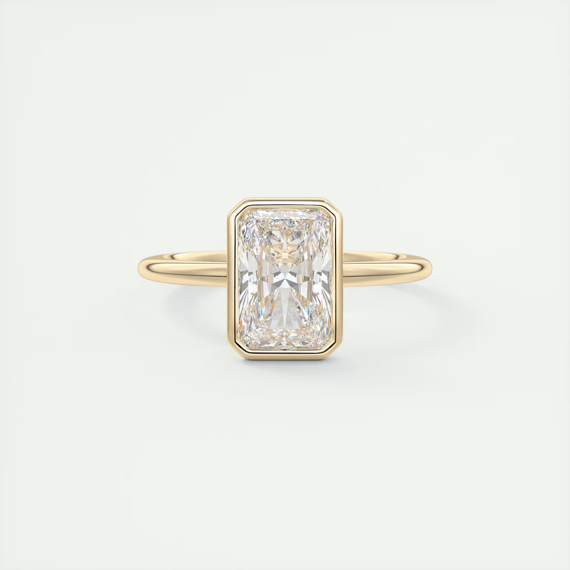 2 Carat Flush Stacking Radiant Bezel Solitaire