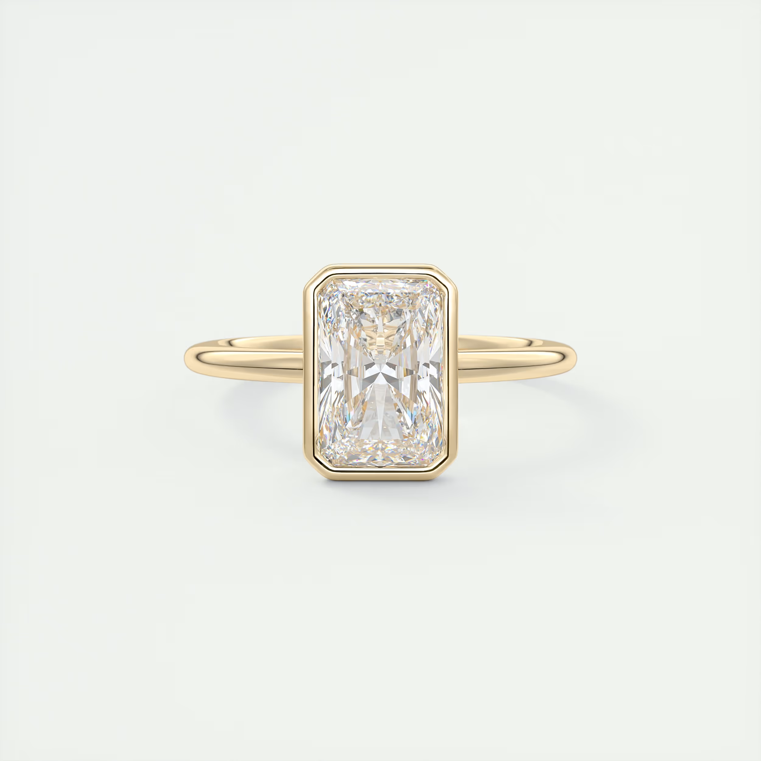 2 Carat Flush Stacking Radiant Bezel Solitaire