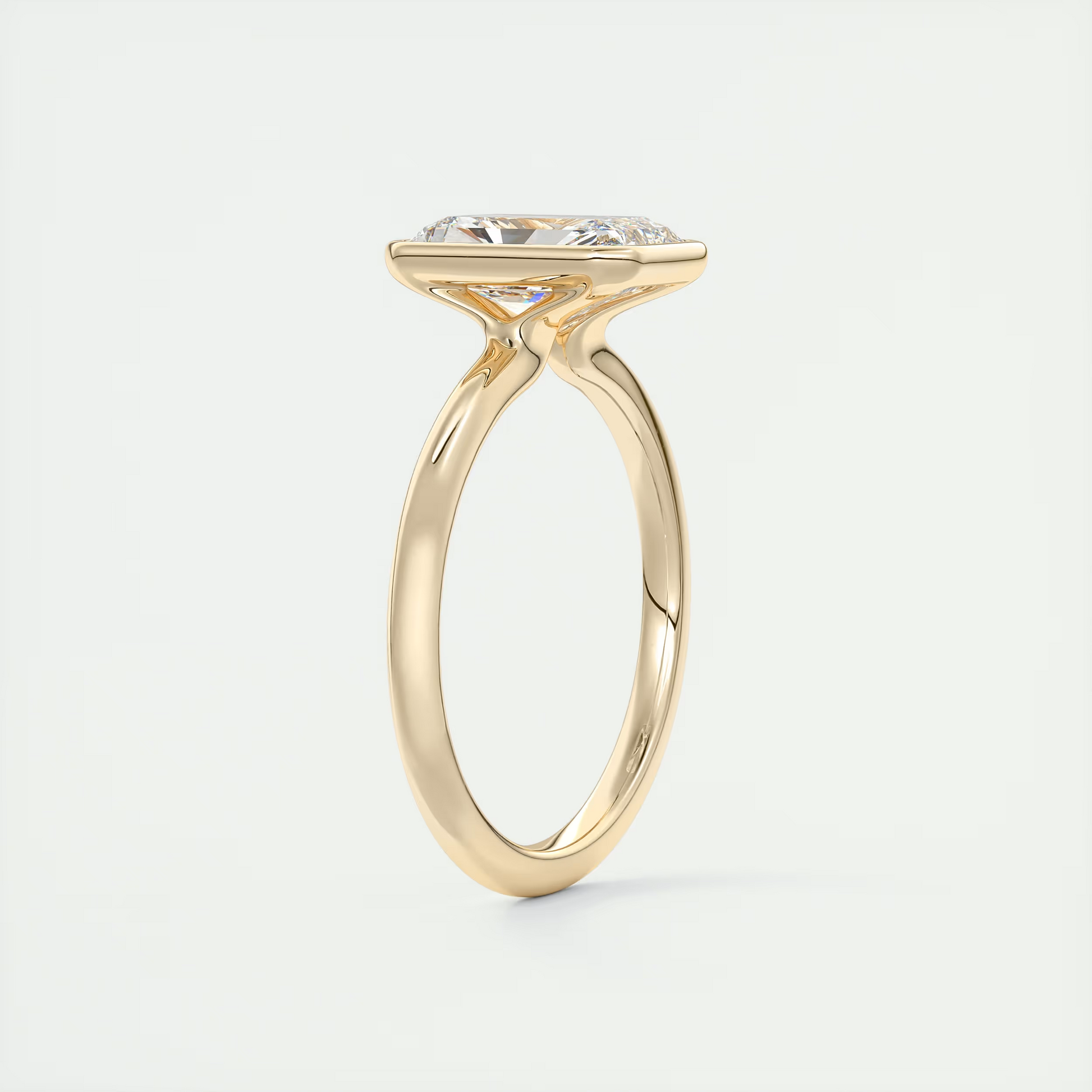 2 Carat Flush Stacking Radiant Bezel Solitaire