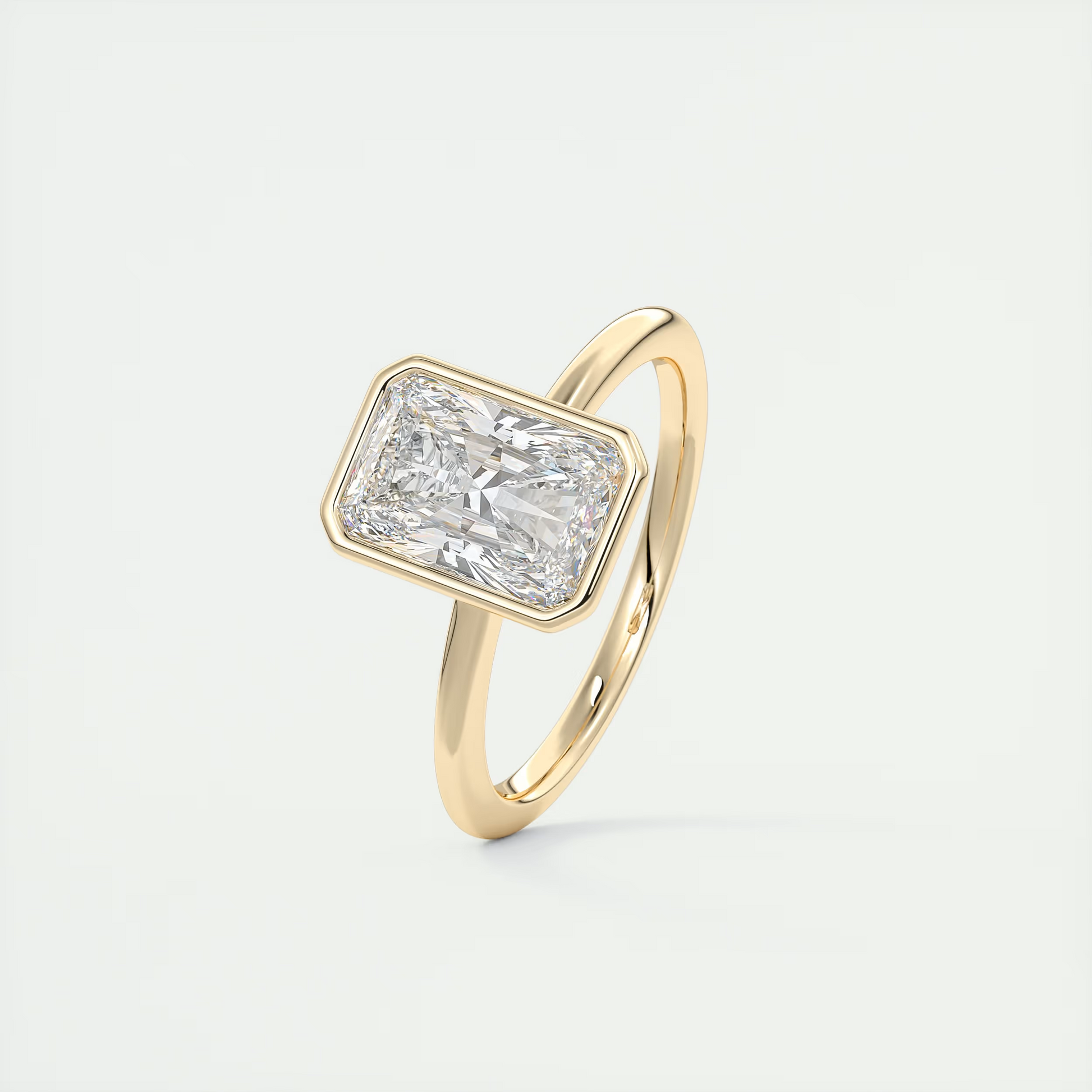 2 Carat Flush Stacking Radiant Bezel Solitaire
