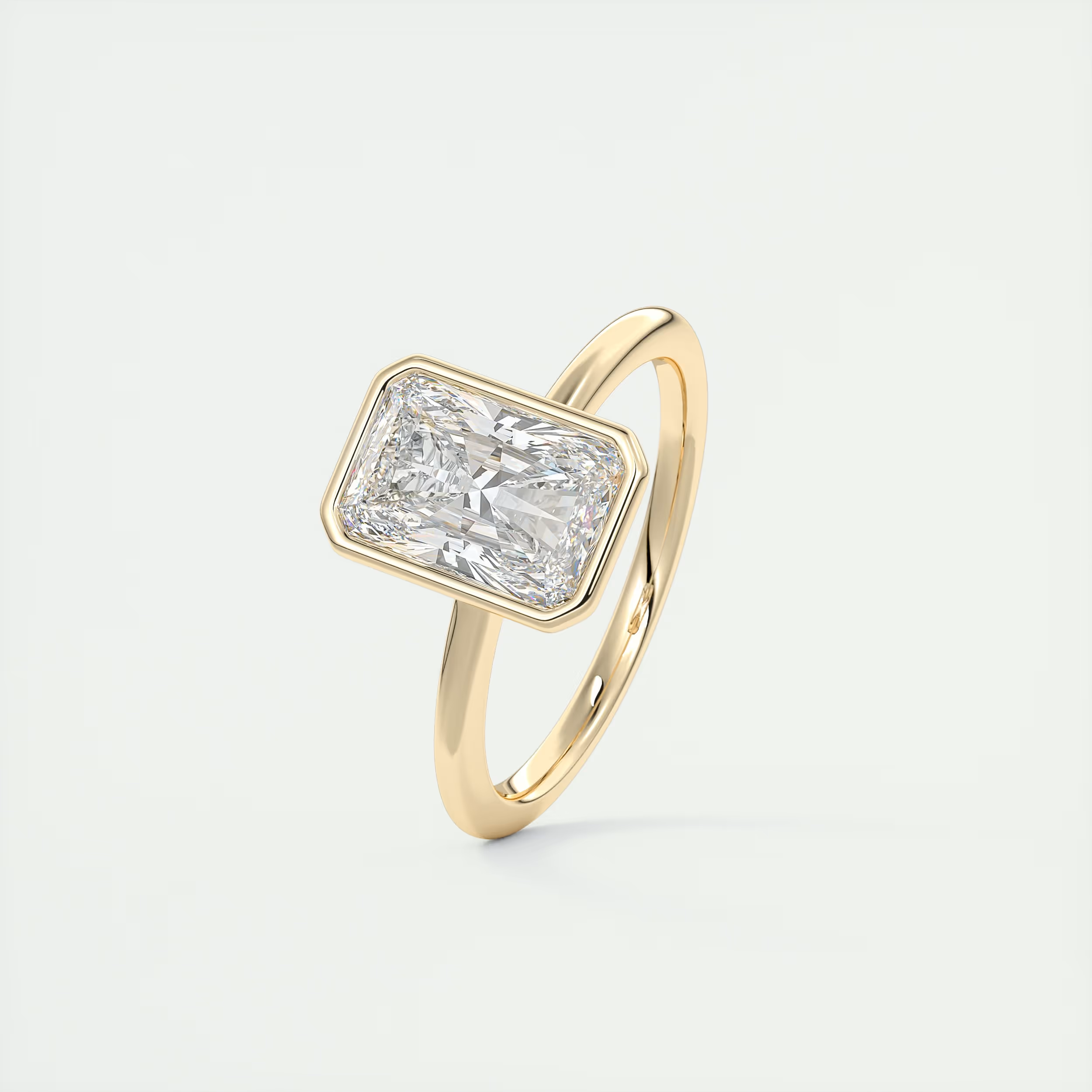 2 Carat Flush Stacking Radiant Bezel Solitaire