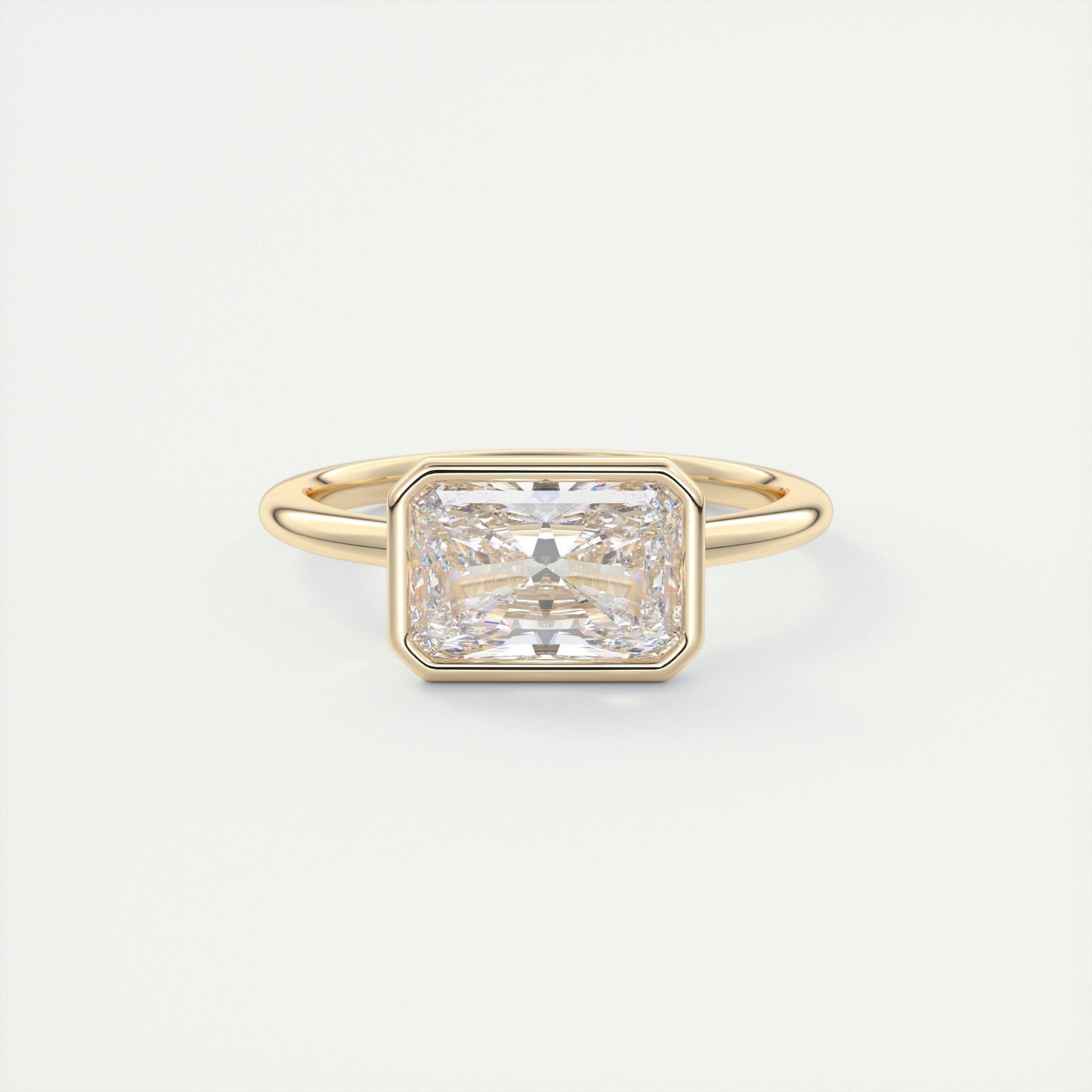2 ct Radiant East-West Flush Stacking Bezel Solitaire