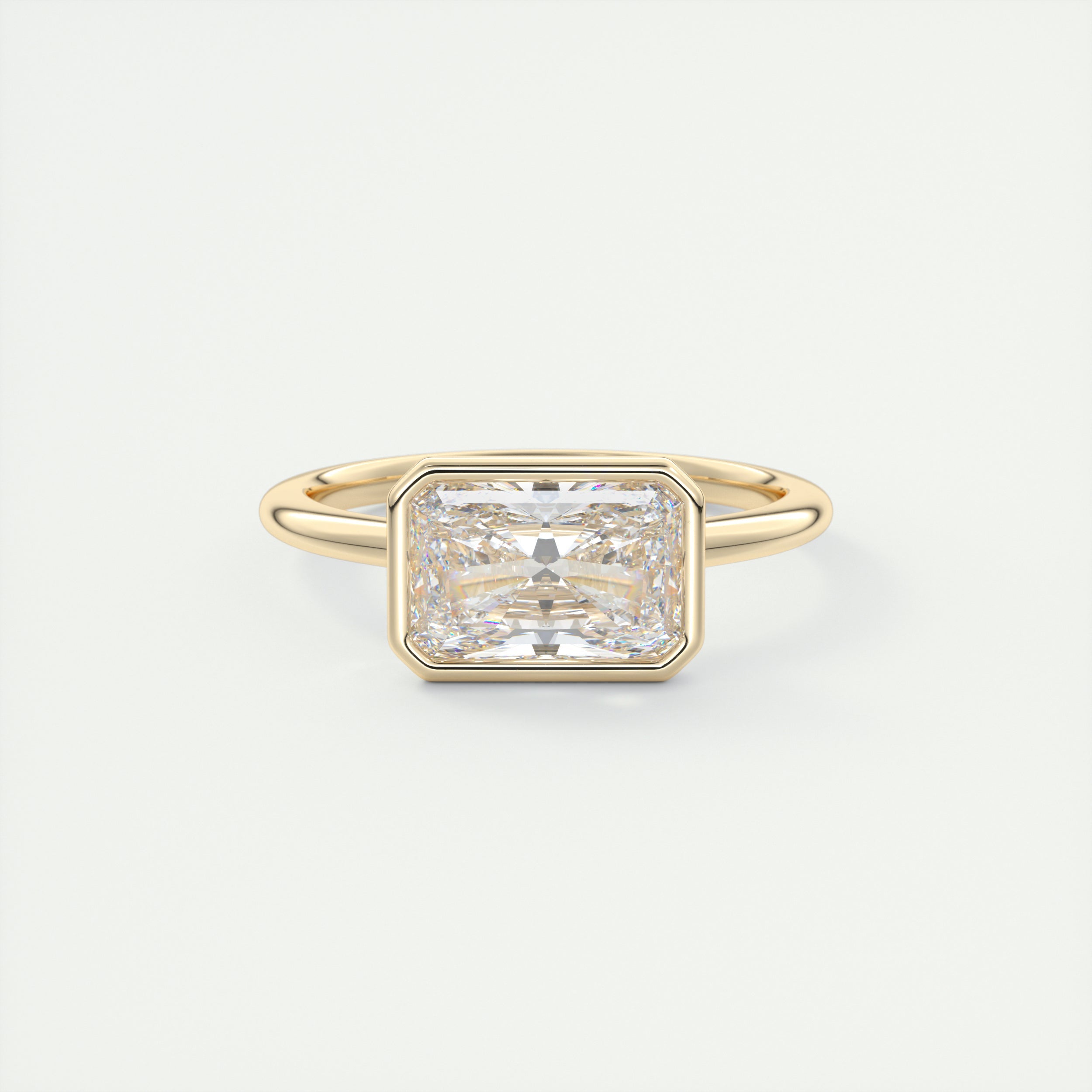 2 ct Radiant East-West Flush Stacking Bezel Solitaire