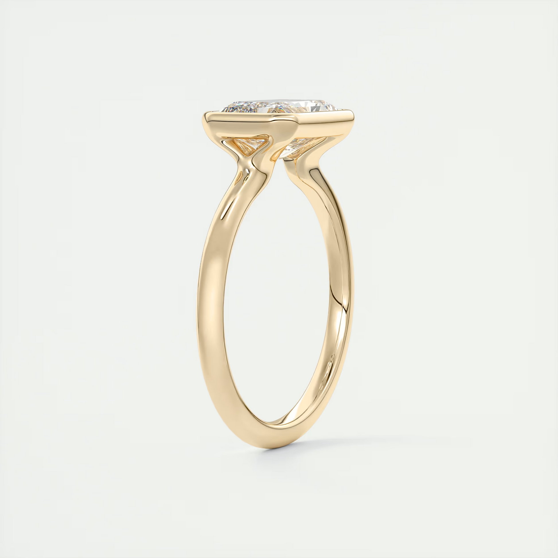 2 ct Radiant East-West Flush Stacking Bezel Solitaire