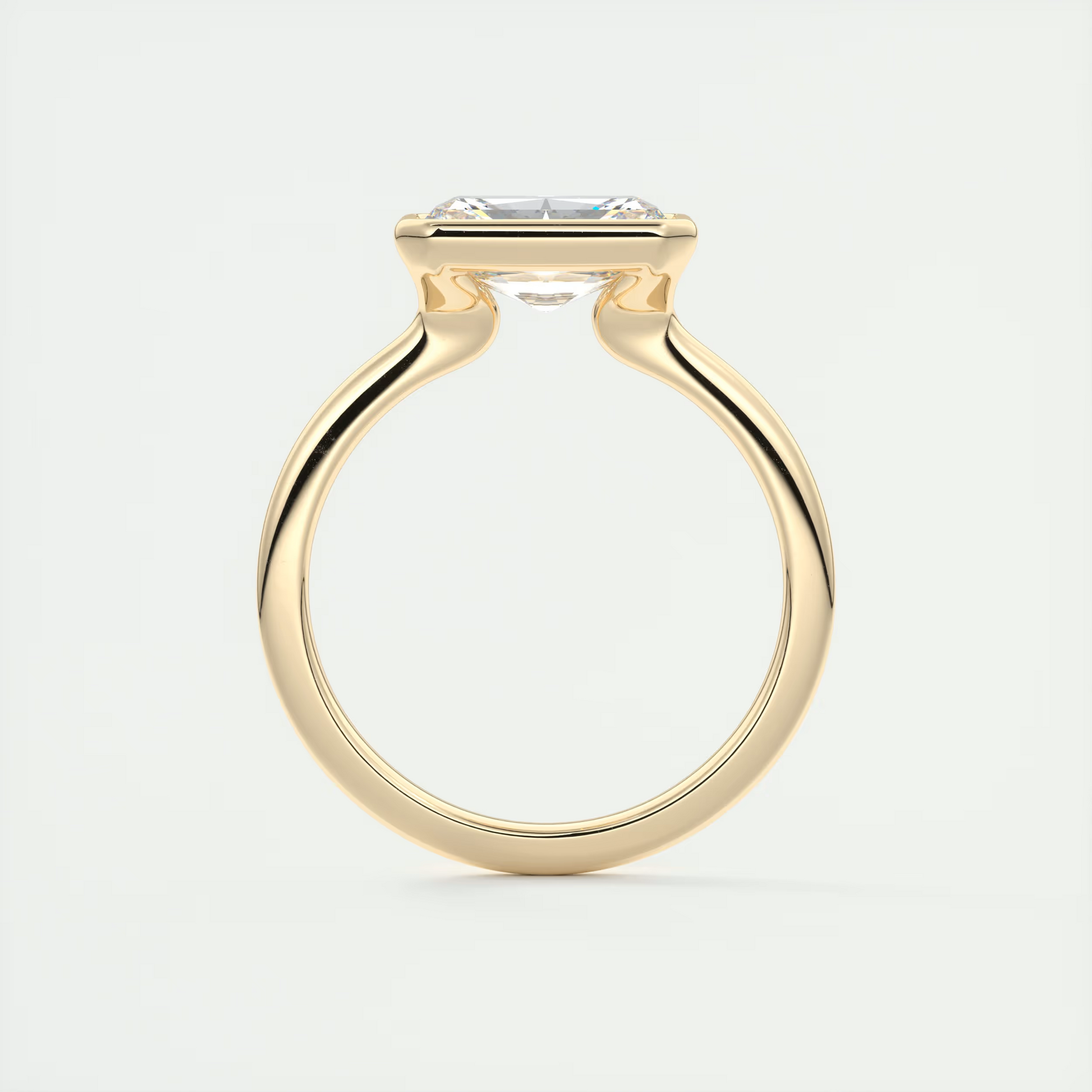 2 ct Radiant East-West Flush Stacking Bezel Solitaire